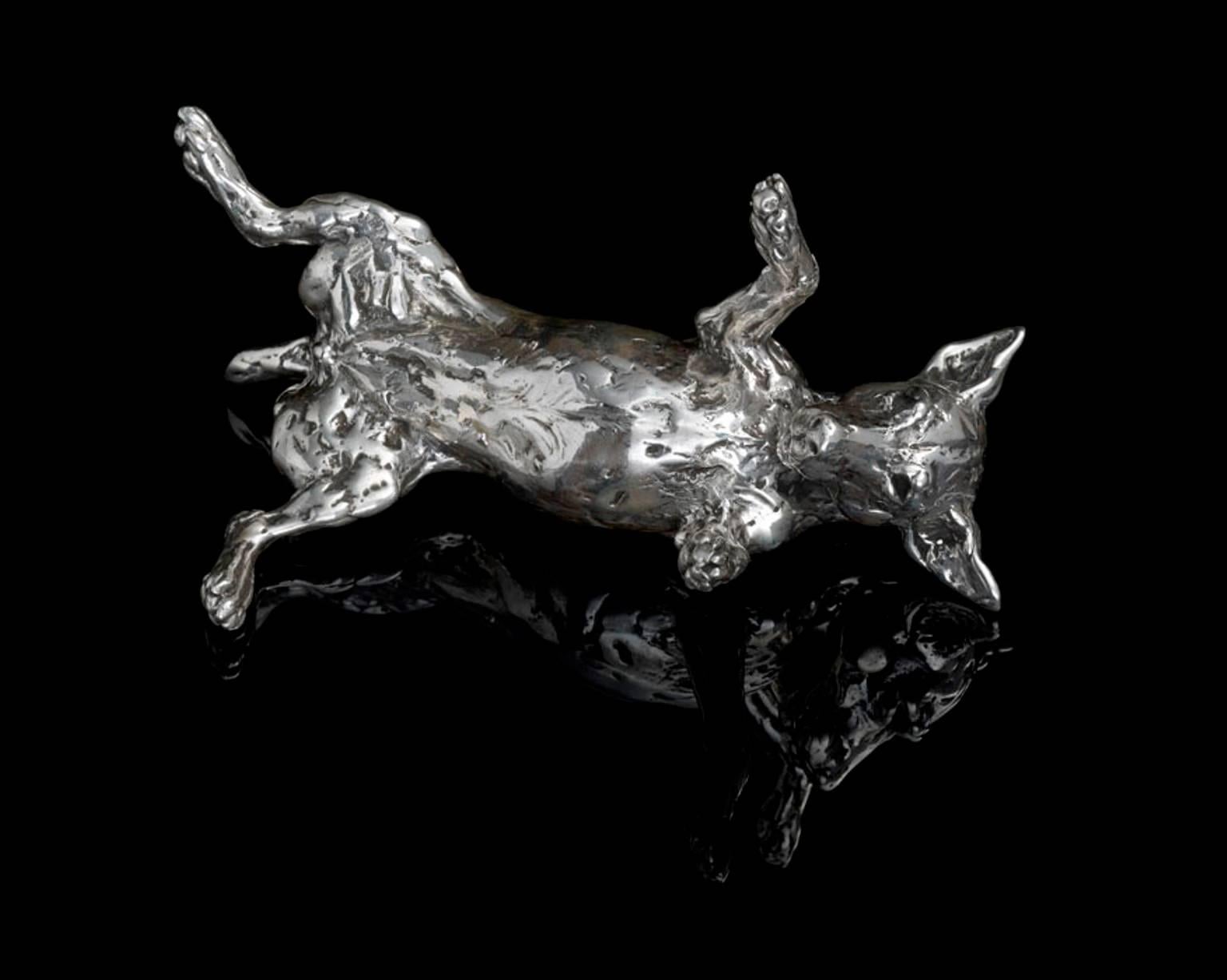 Lucy Kinsella 'Rolling Terrier' sterling silver sculpture  2