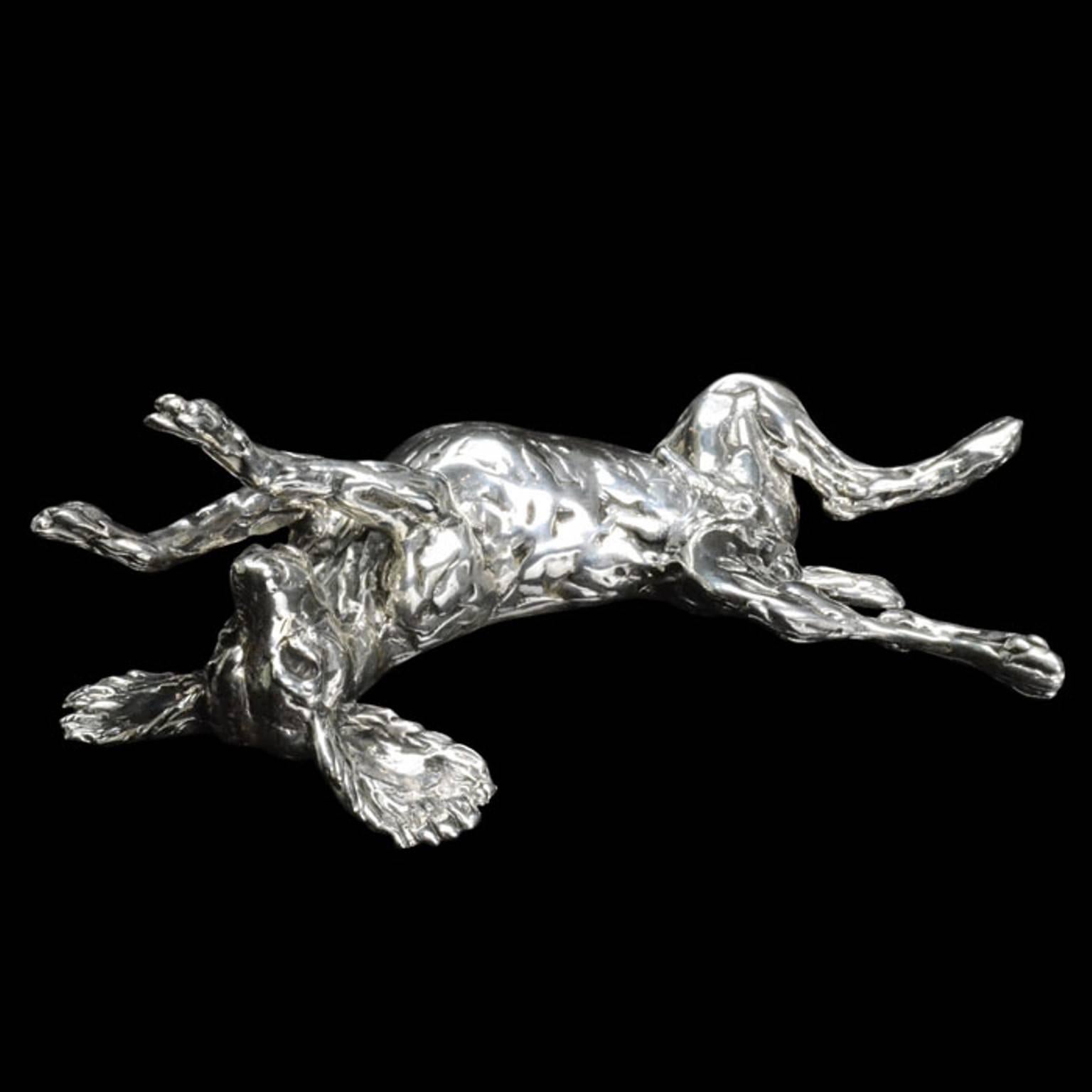 Lucy Kinsella 'Spaniel and Pup' sterling silver sculpture  1