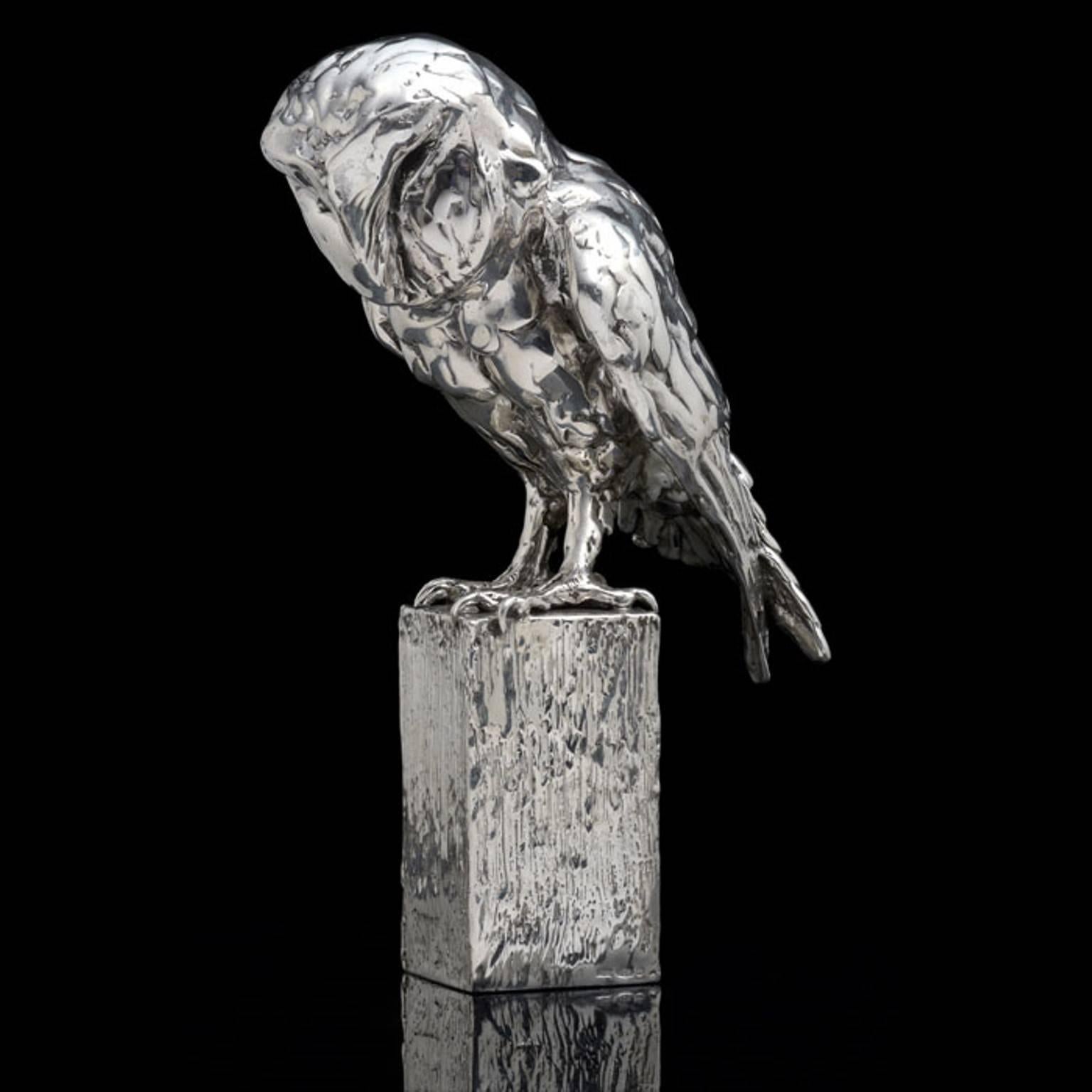  'Owl on Post'  - Sculpture by Lucy Kinsella