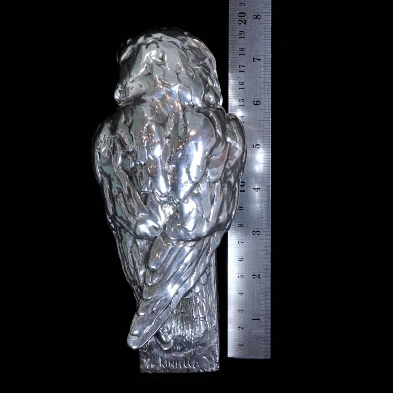 'Owl on Post' Sterling Silver Sculpture by Lucy Kinsella 3