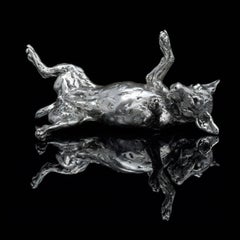 'Rolling terrier' Sterling Silver Limited Edition Sculpture by Lucy Kinsella