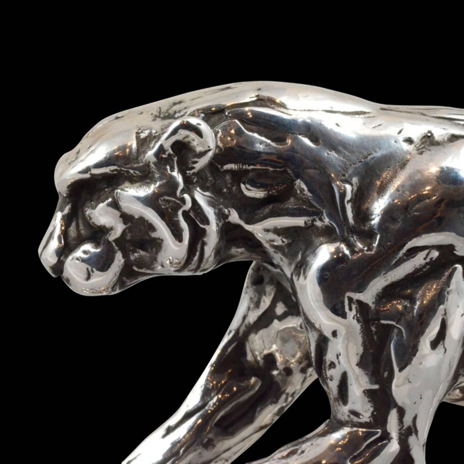 'Running Cheetah' Limited Edition Sterling Silver Sculpture by Lucy Kinsella 2
