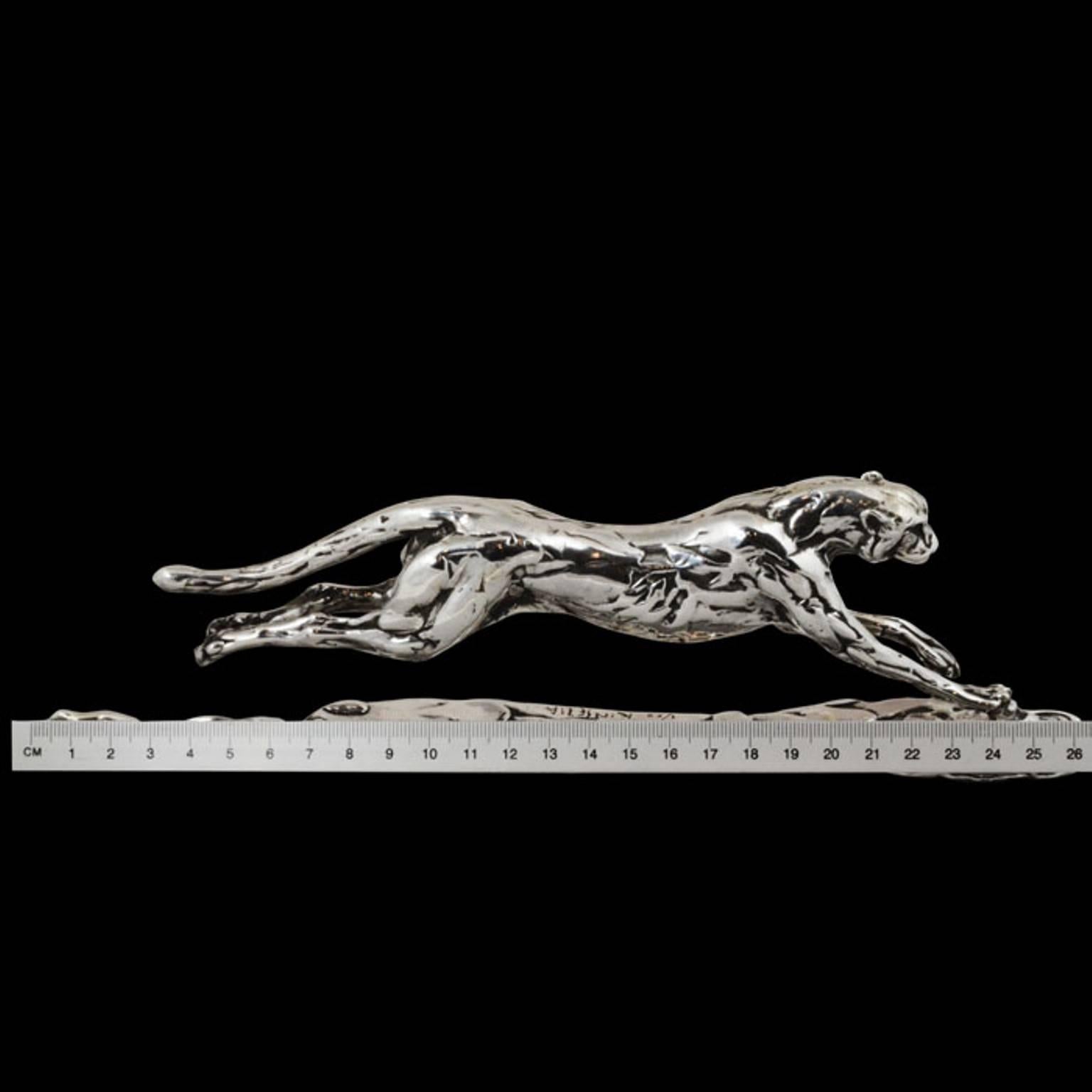 'Running Cheetah' Limited Edition Sterling Silver Sculpture by Lucy Kinsella 3