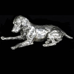 'Spaniel and Pup' Sterling Silver Limited Edition Sculpture by Lucy Kinsella