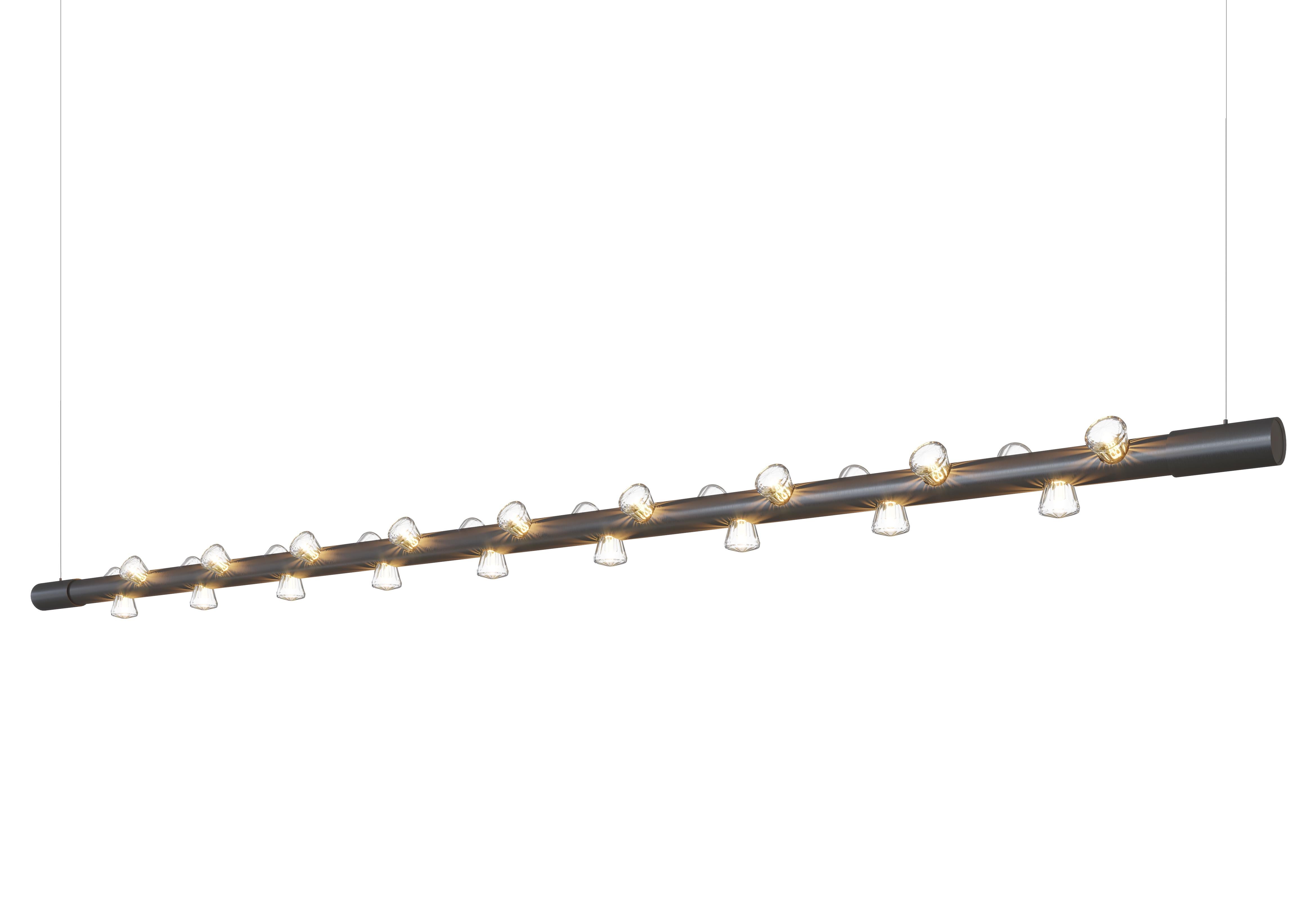 Lucy Lámpara Colgante Contemporánea Lineal Grande de Aluminio Verde by JSPR Holandés en venta