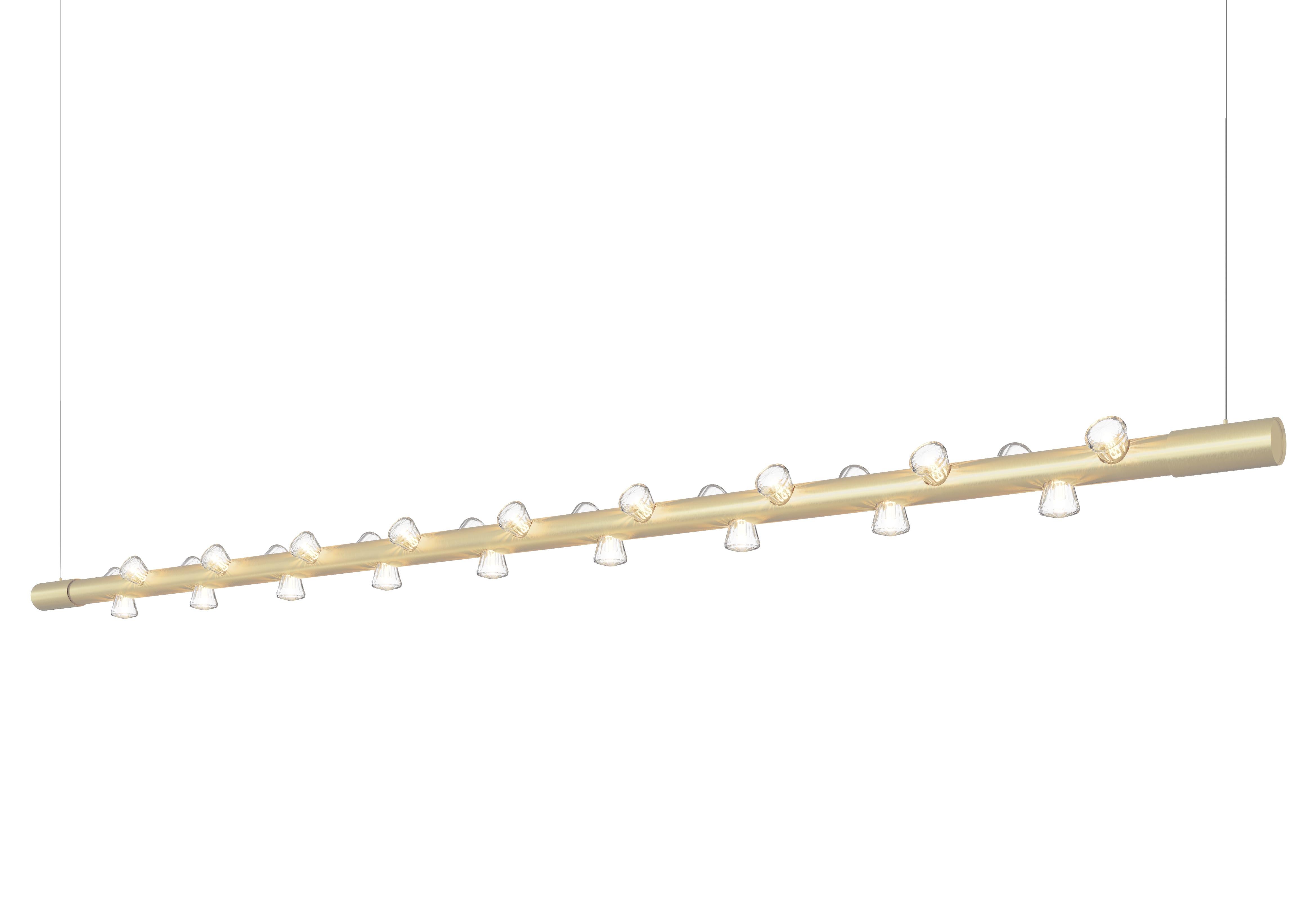 Lucy Lámpara Colgante Contemporánea Lineal Grande de Aluminio Verde by JSPR en Nuevo estado para la venta en Geneve, CH