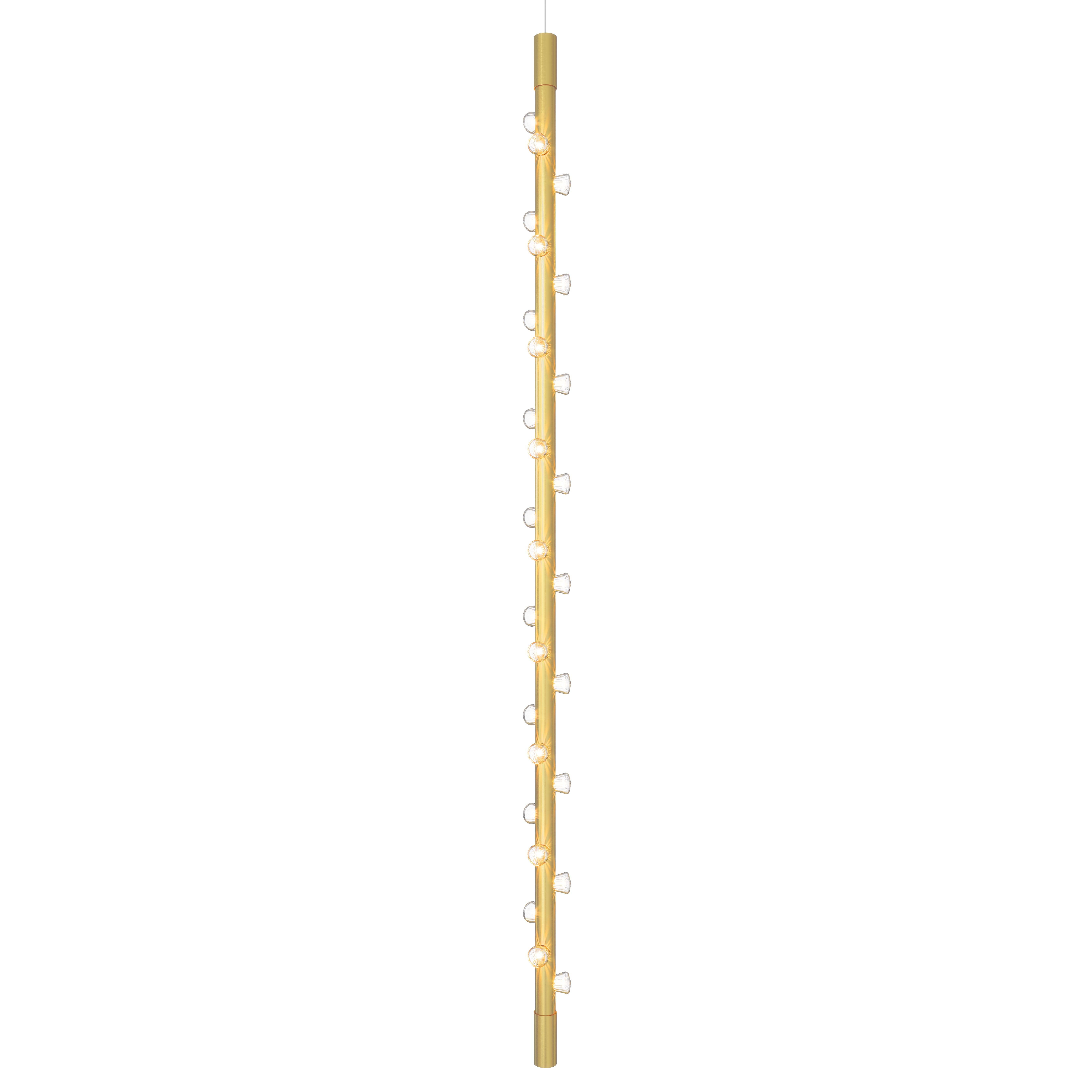 Lucy Gran Lámpara Colgante Vertical Contemporánea de Aluminio Champán by JSPR en Nuevo estado para la venta en Geneve, CH