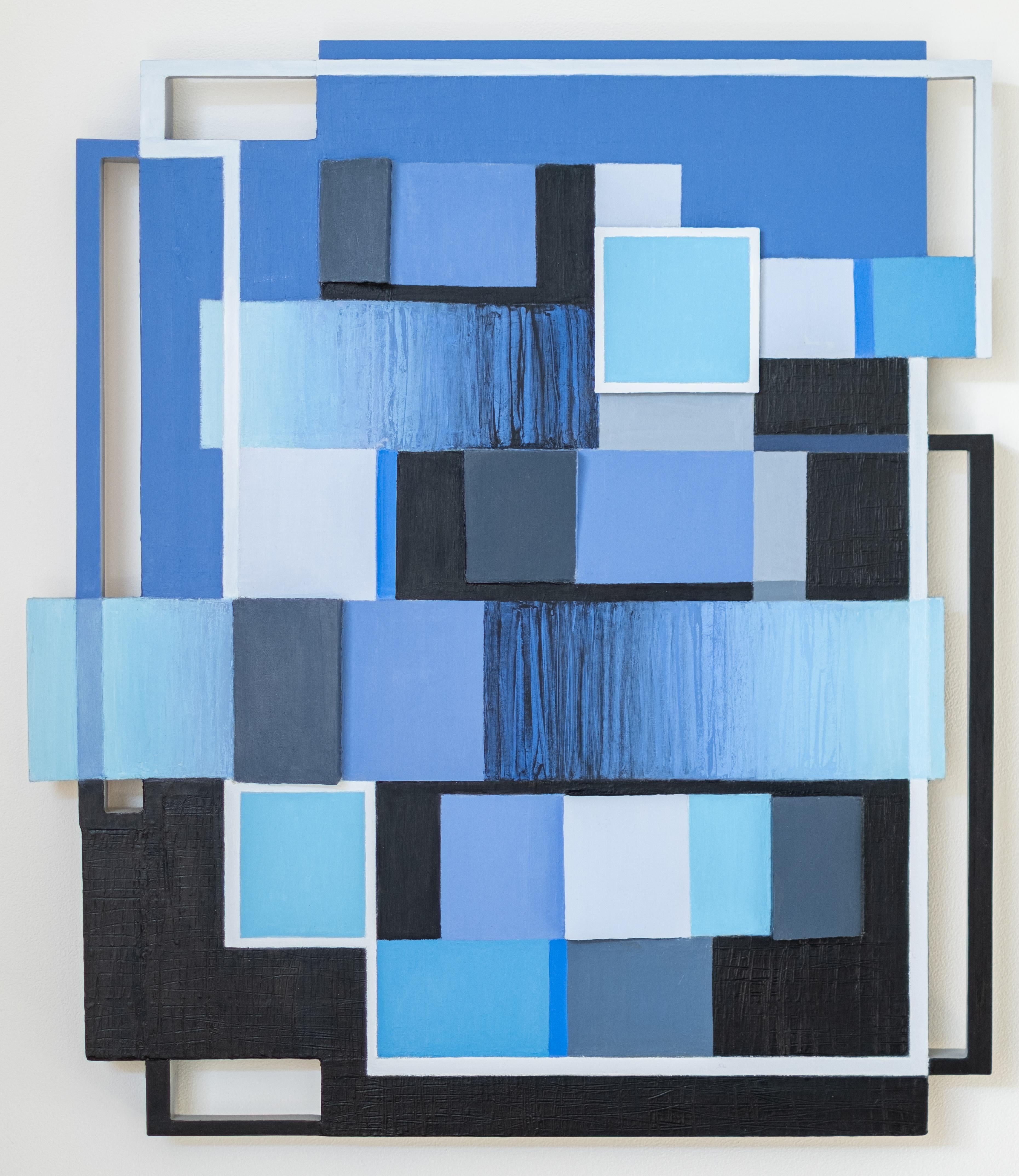 Lucy Maki Abstract Painting - Blue Notes - contemporary, abstract, three dimensional, wall art