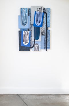 Shades of Blue - arte contemporanea, astratta, tridimensionale, da parete