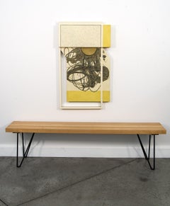 Thinking Outside The Box - gelb, weiß, abstrakt, dreidimensional, Wandkunst