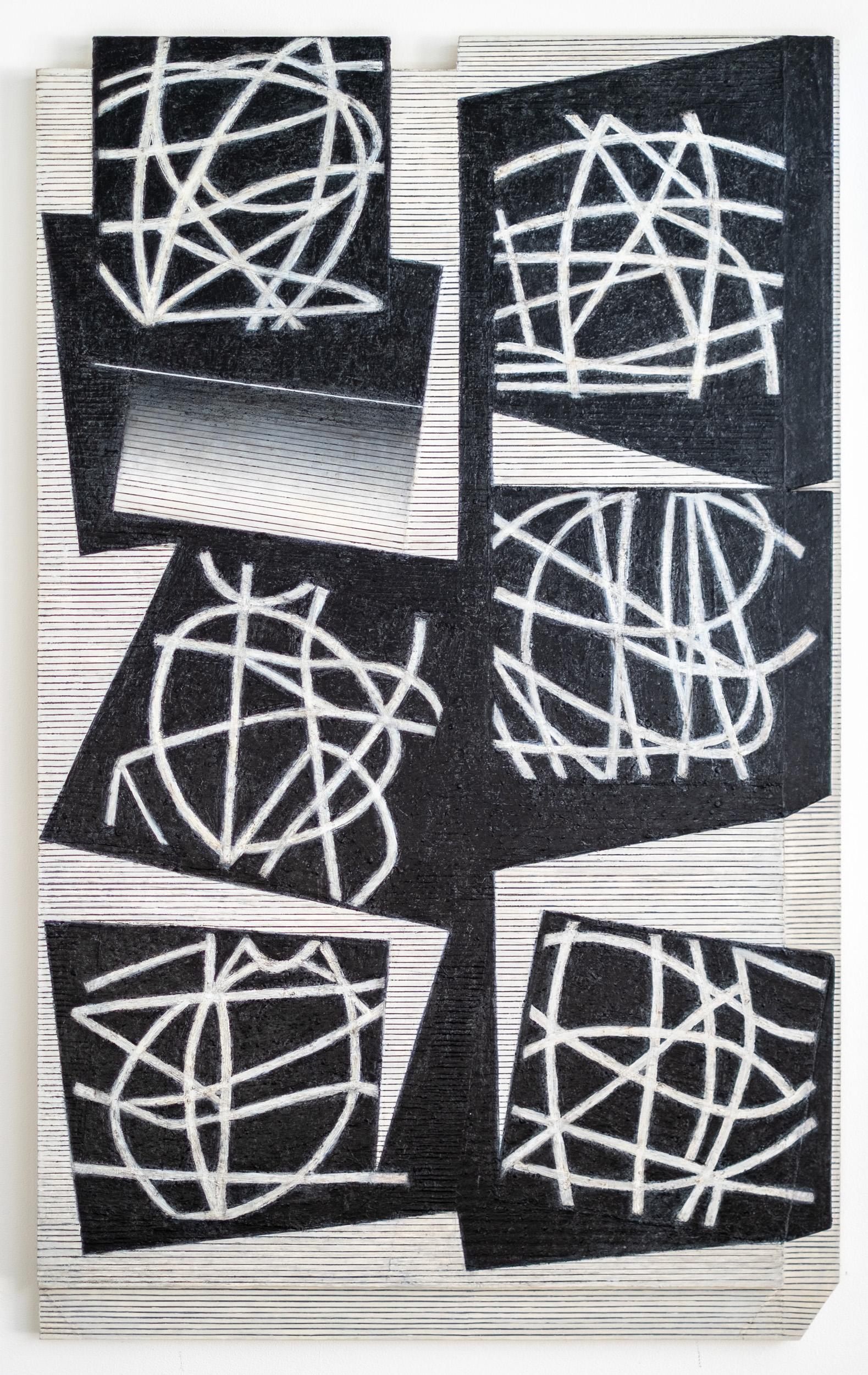 Untitled Black & White - contemporain, abstrait, tridimensionnel, art mural