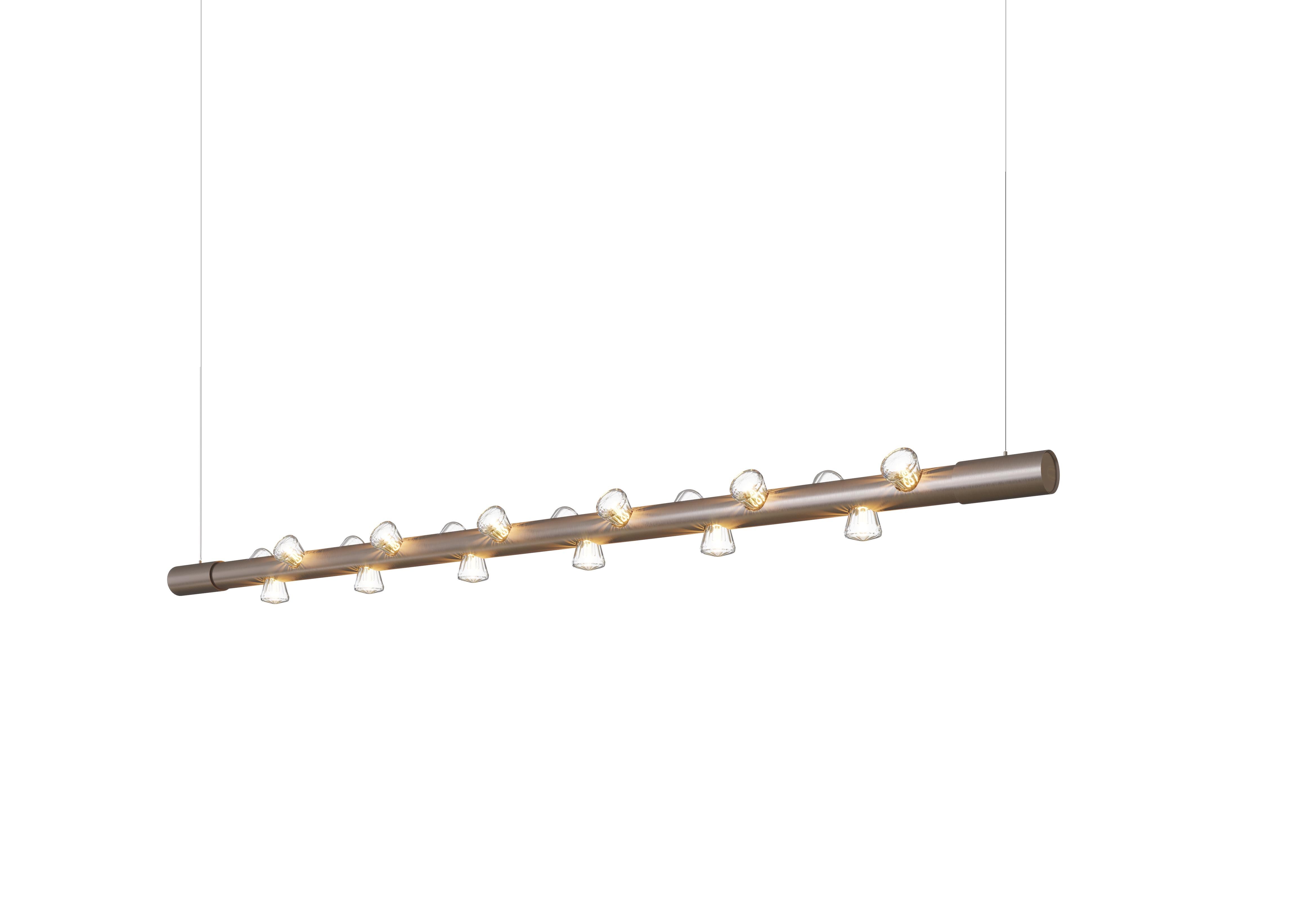 Anodizzato Lampada a sospensione contemporanea Lucy Medium Linear Silver Aluminum di JSPR in vendita