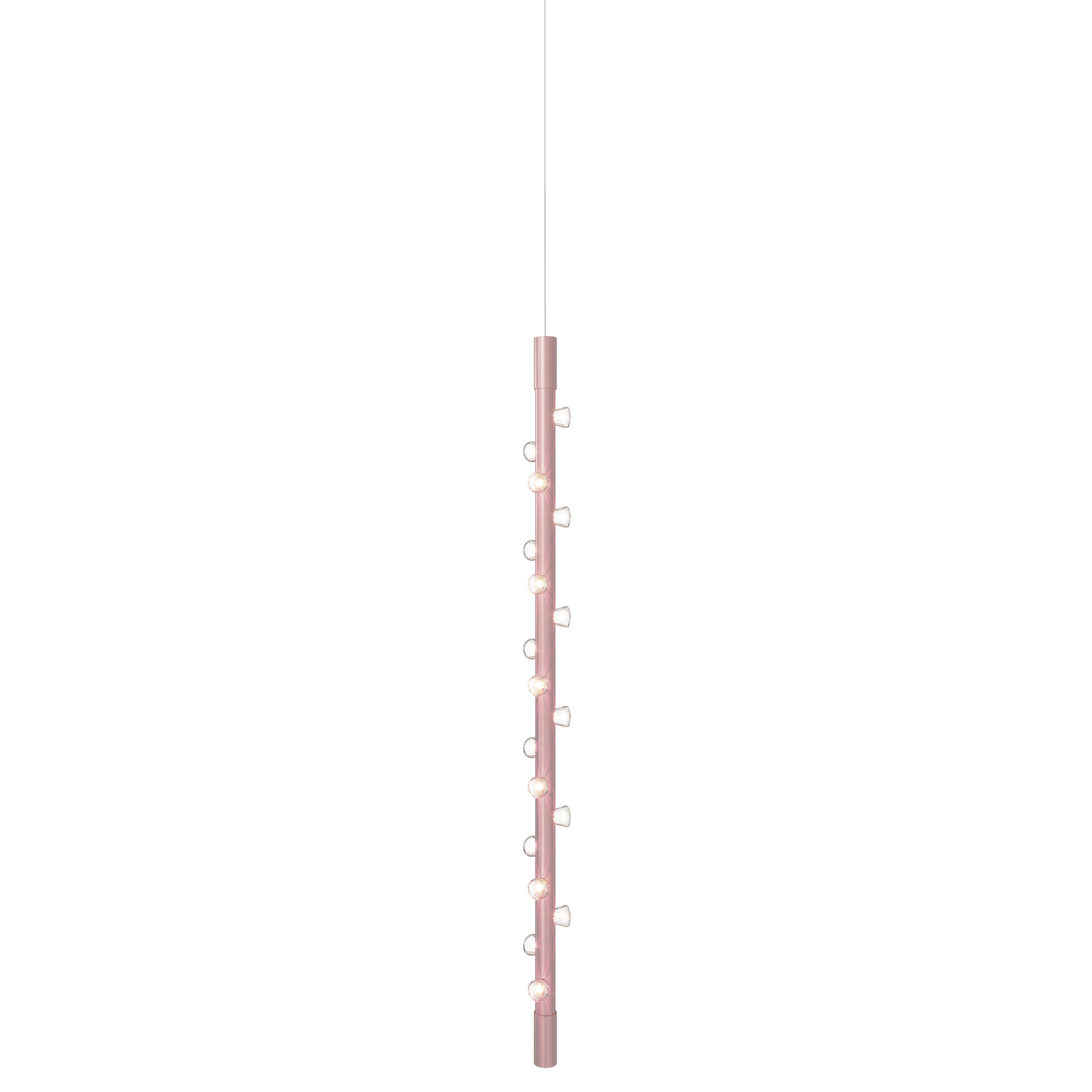 Lucy Lámpara Colgante Mediana Vertical de Aluminio Rosa Contemporáneo by JSPR