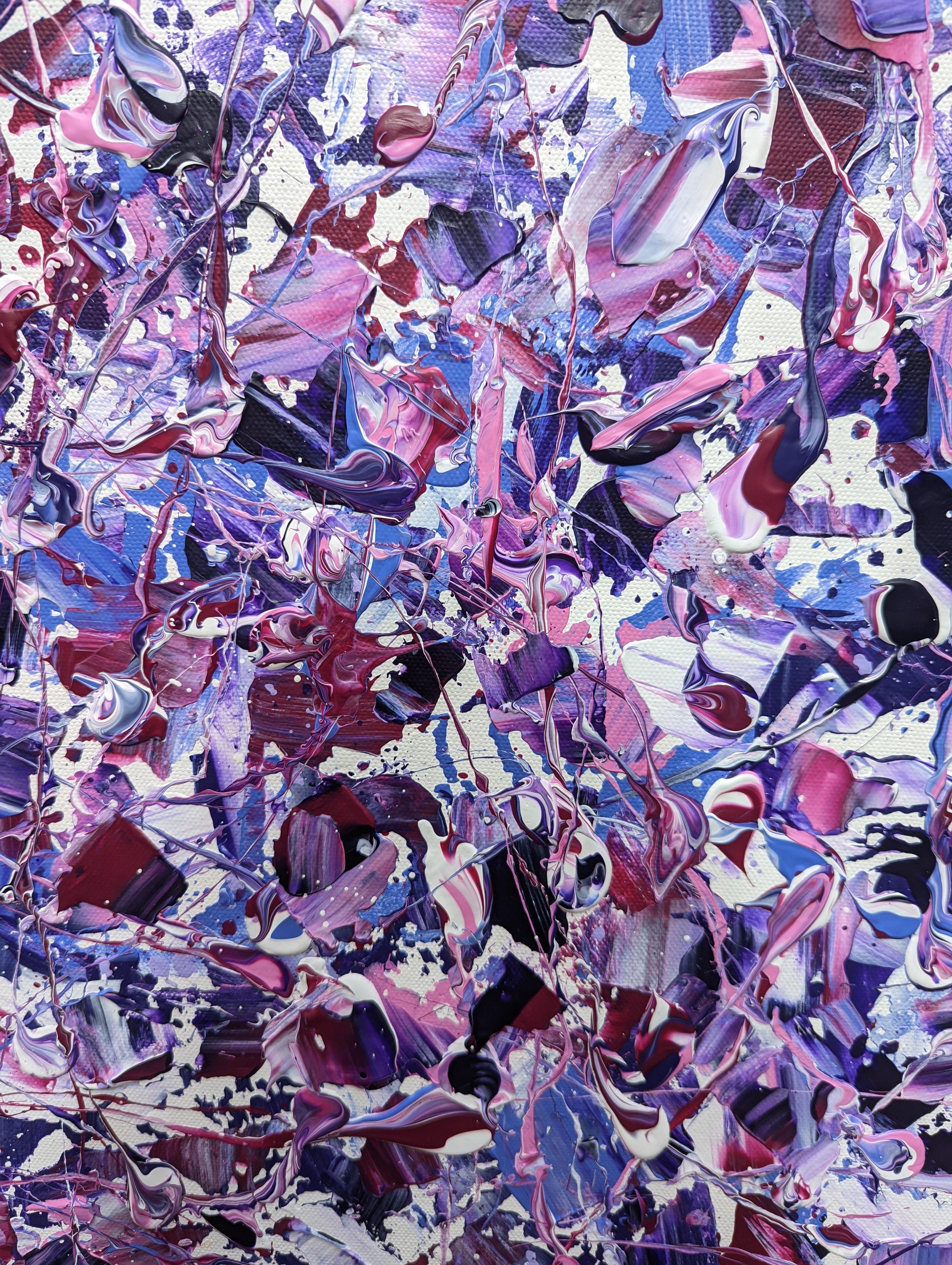 Abstract Synapses - Amethyst Twilight #4, Painting, Acrylic on Canvas For Sale 1
