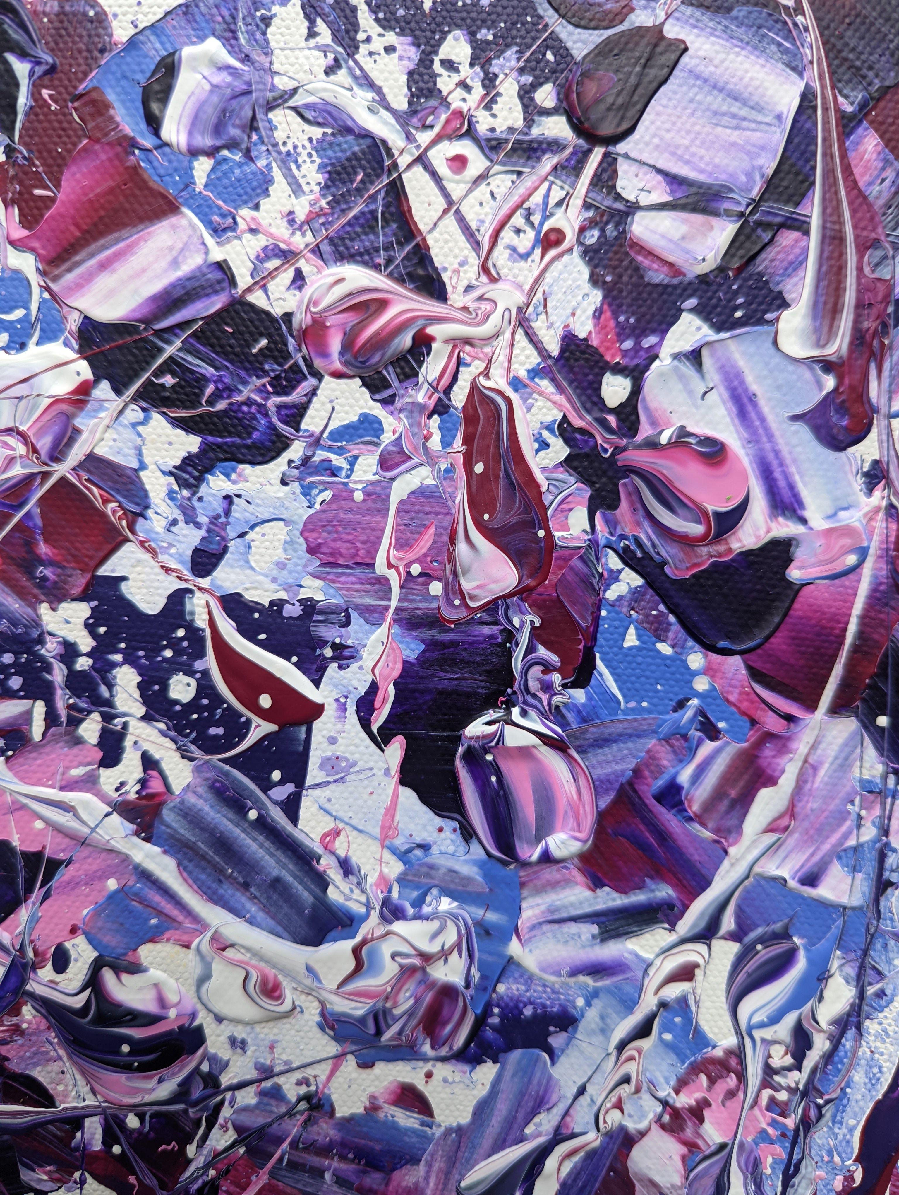 Abstract Synapses - Amethyst Twilight #4, Painting, Acrylic on Canvas For Sale 2