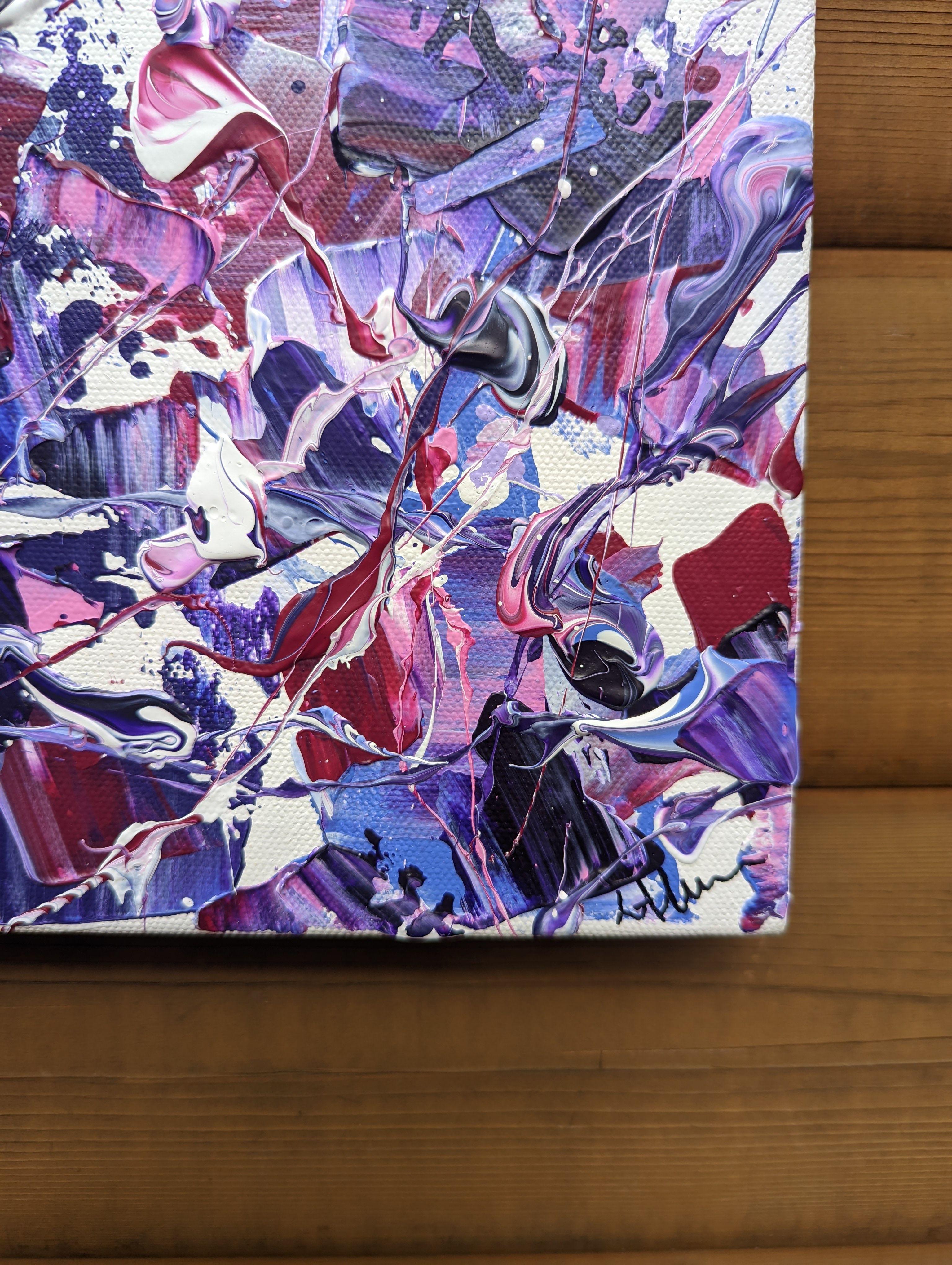 Abstract Synapses - Amethyst Twilight #4, Painting, Acrylic on Canvas For Sale 3
