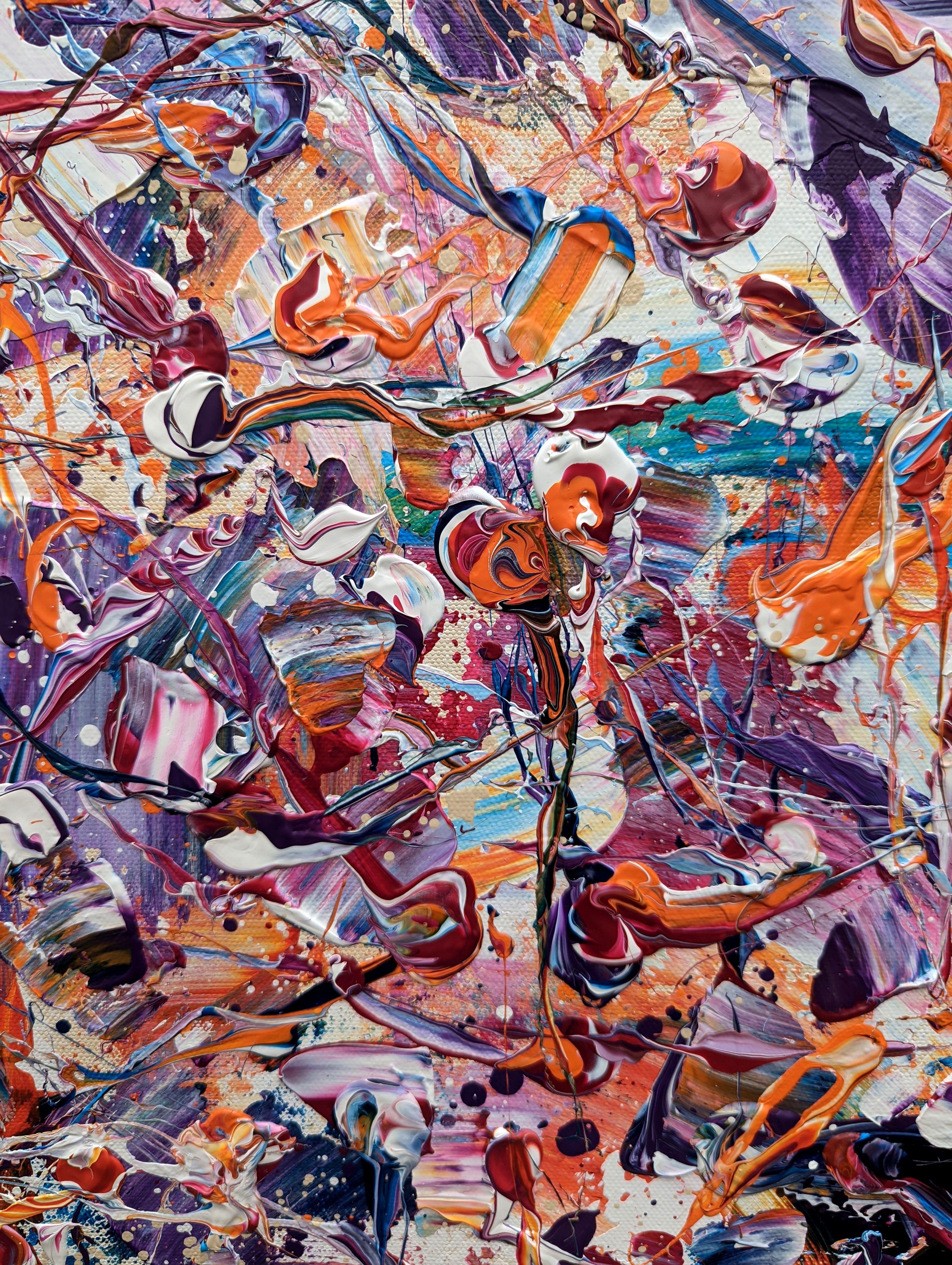 Abstract Synapses - Is It Just Me, Myself And I, Painting, Acrylic on Canvas - Brown Abstract Painting by Lucy  Moore