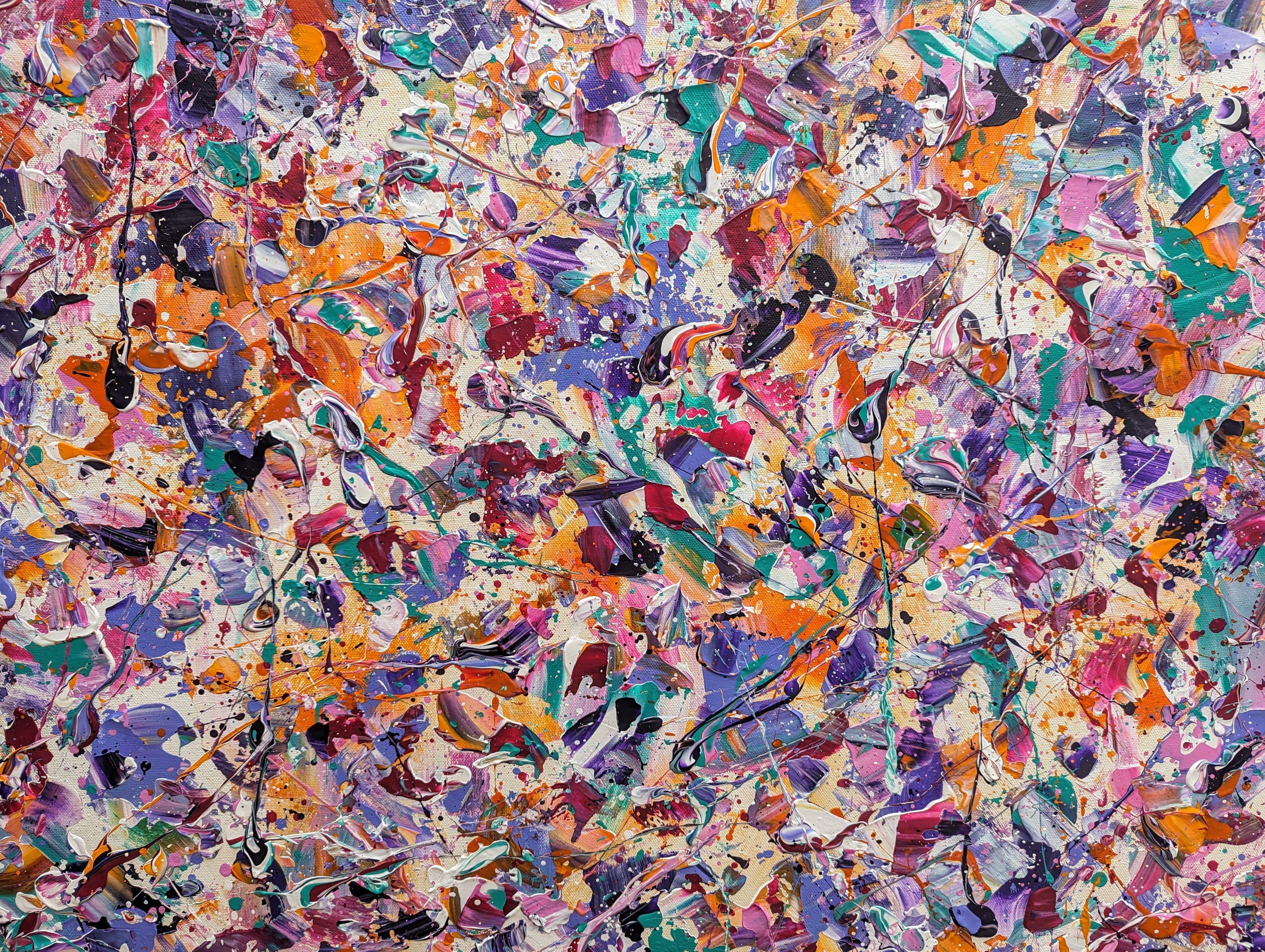 Abstract Synapses - I've Never Heard Silence Quite, Painting, Acrylic on Canvas - Brown Abstract Painting by Lucy  Moore