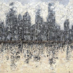 Midnight Metropolis - Head In The Clouds, Painting, Acrylic on Canvas