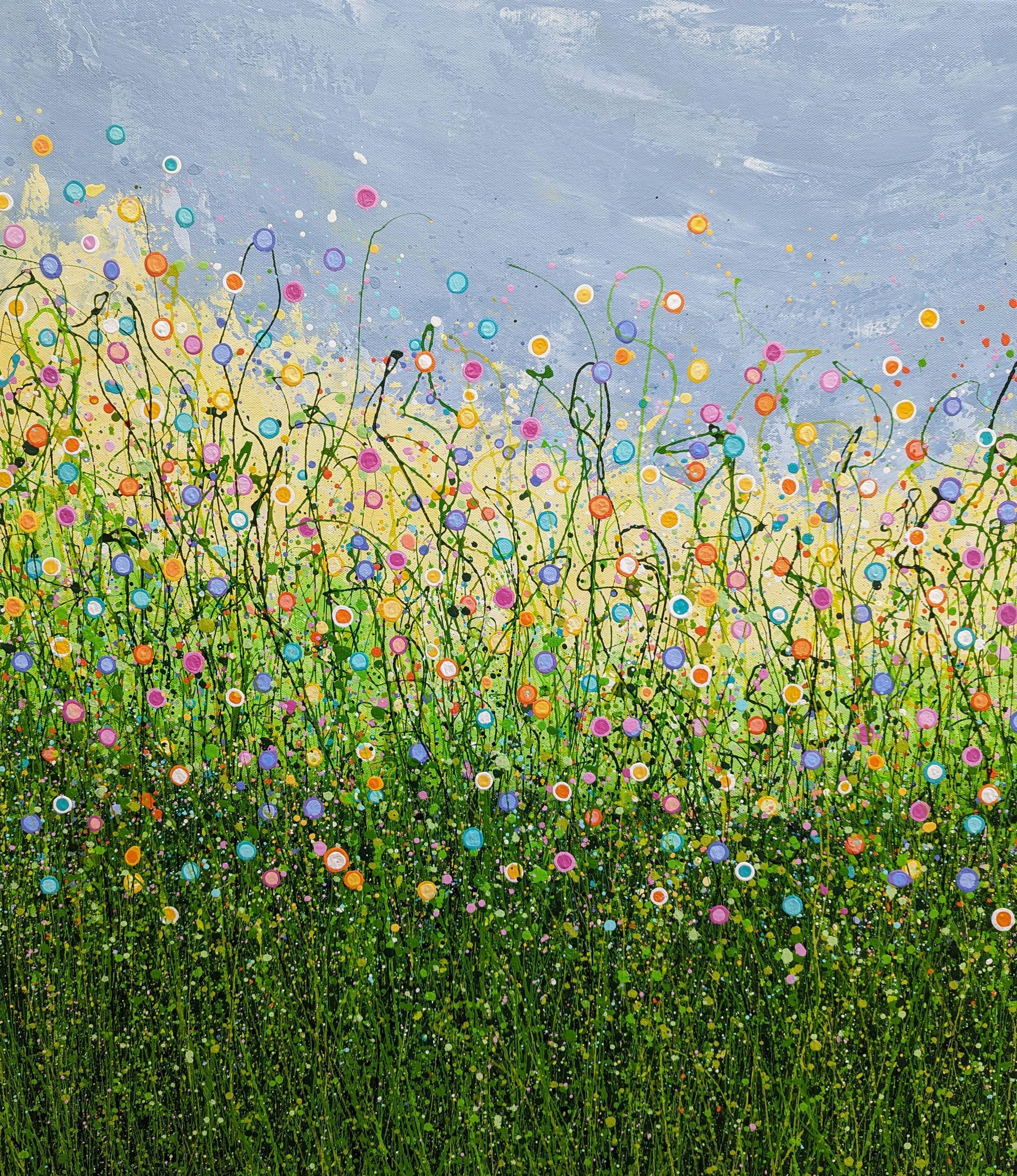 One Moment In Time #2, Painting, Acrylic on Canvas - Gray Abstract Painting by Lucy  Moore