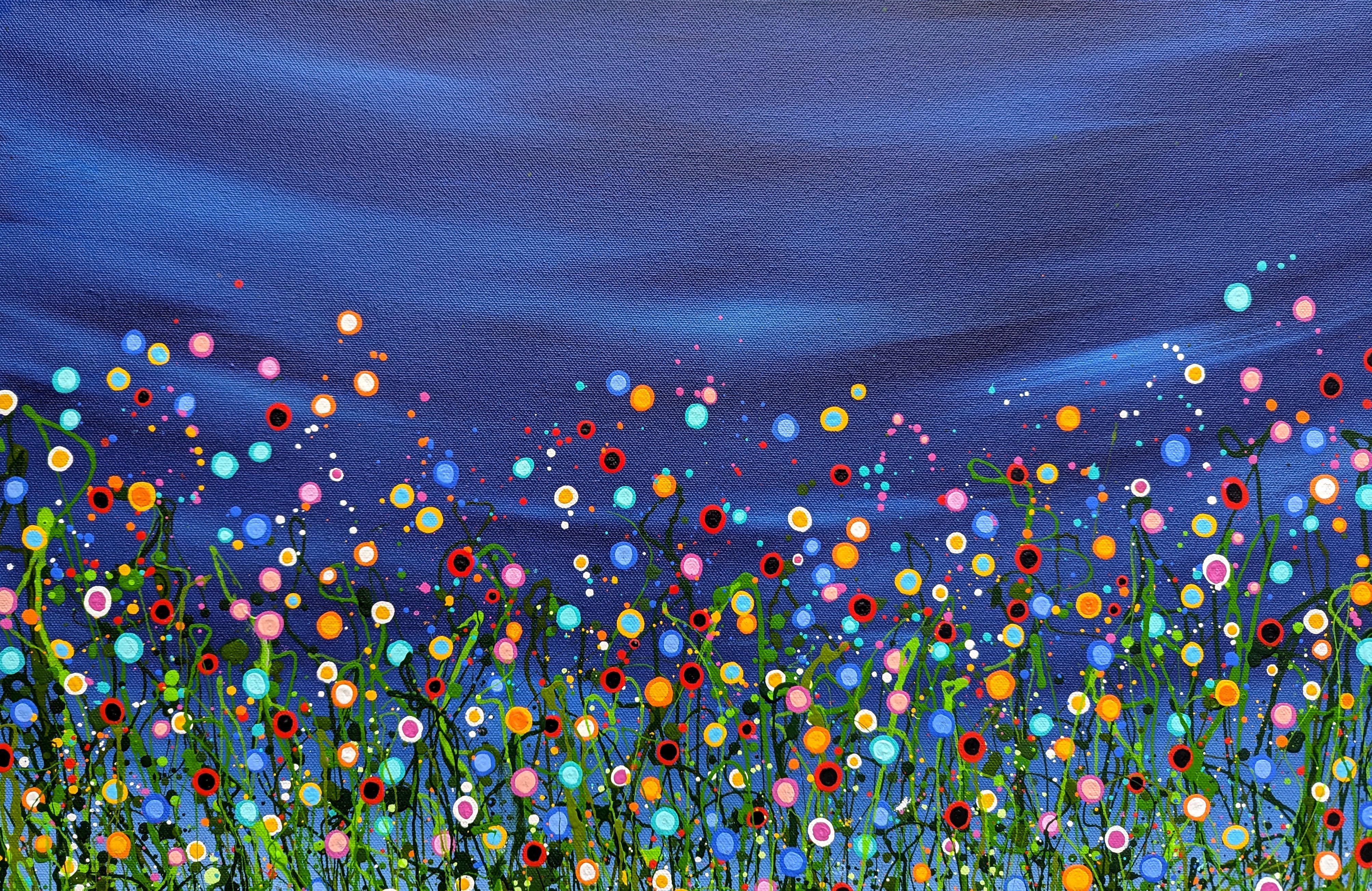 Twilight Chaos #4, Painting, Acrylic on Canvas - Blue Abstract Painting by Lucy  Moore