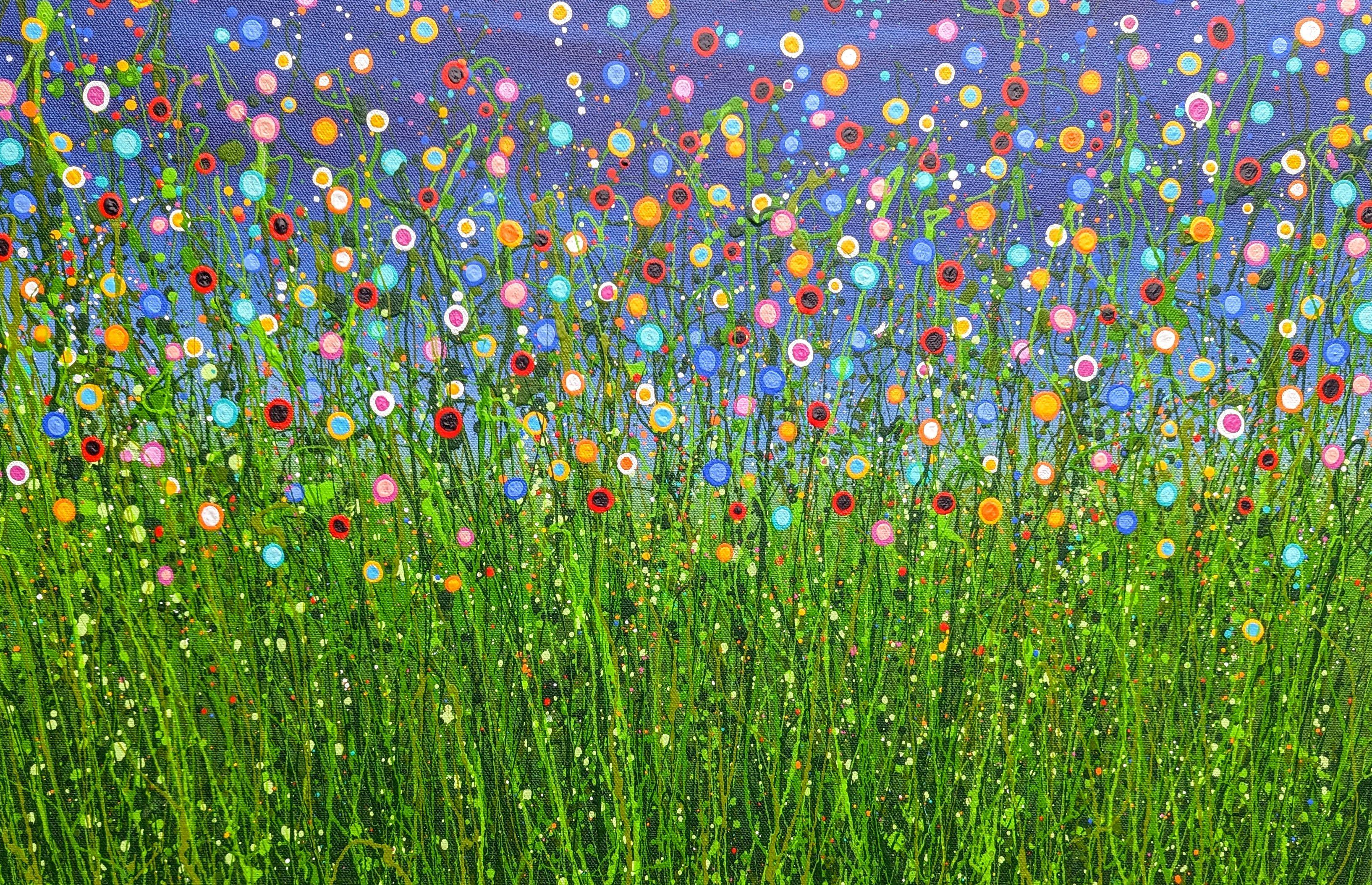 Twilight Chaos #4    I do ship worldwide, please contact for accurate shipping prices if your shipping destination isn't listed.    60 x 60 cm    I love to splash around with colour creating wild abstract fields of flowers.  This piece was create