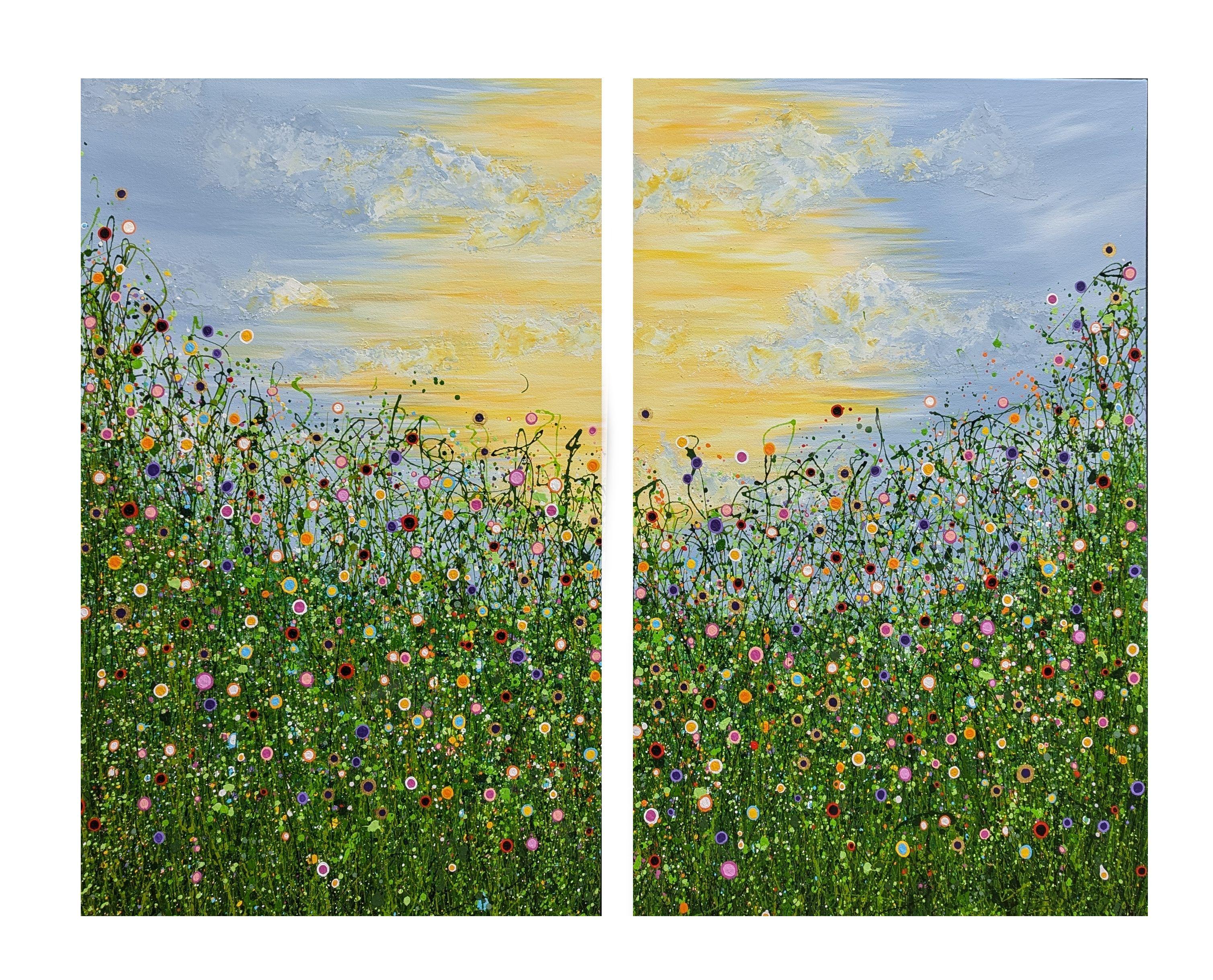 Ce que réserve demain - Diptyque, peinture, acrylique sur toile