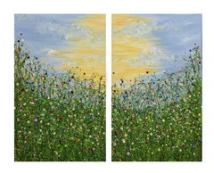 Ce que réserve demain - Diptyque, peinture, acrylique sur toile
