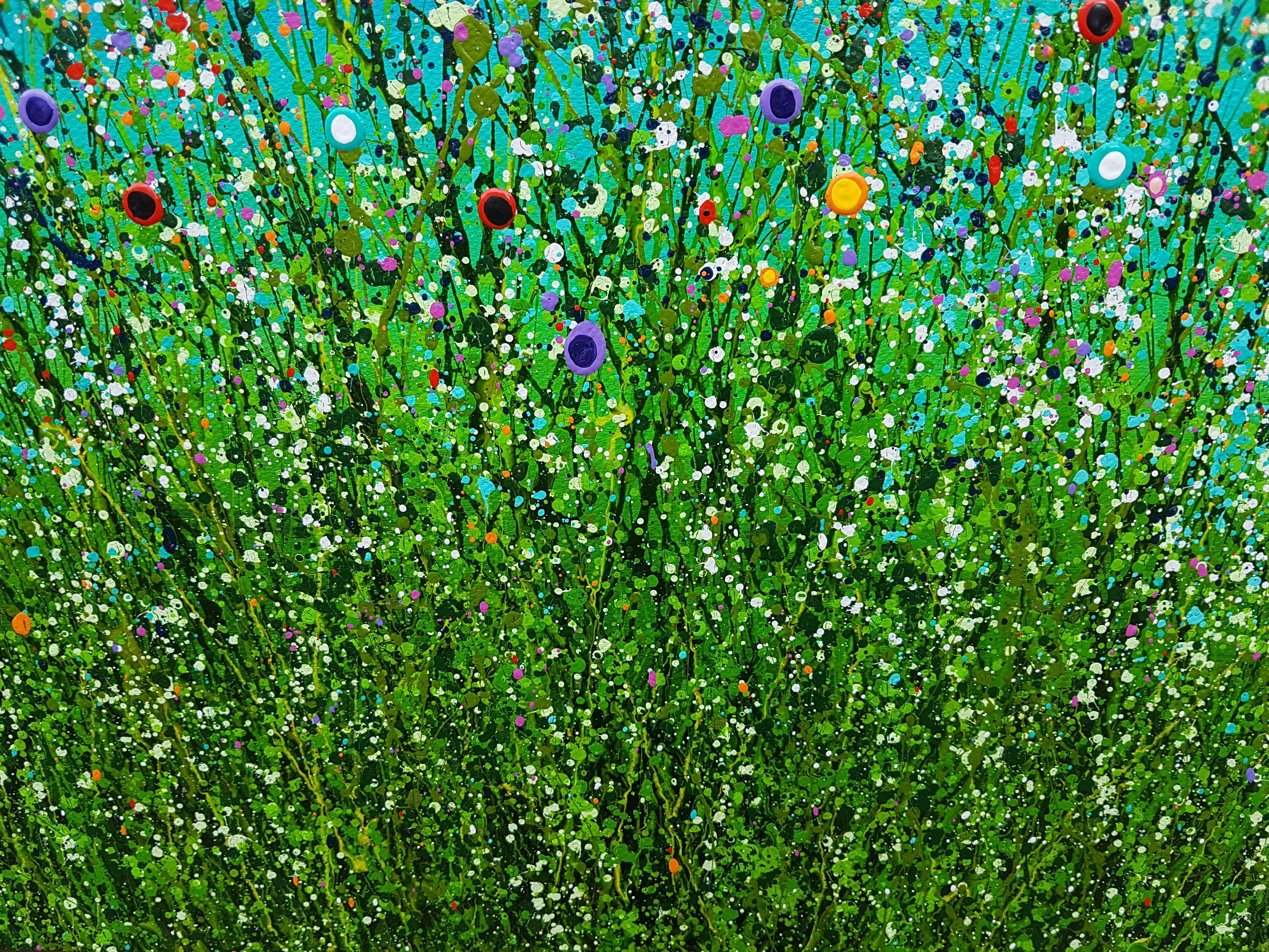 Wild Turquoise Meadows #6, Painting, Acrylic on Canvas 1