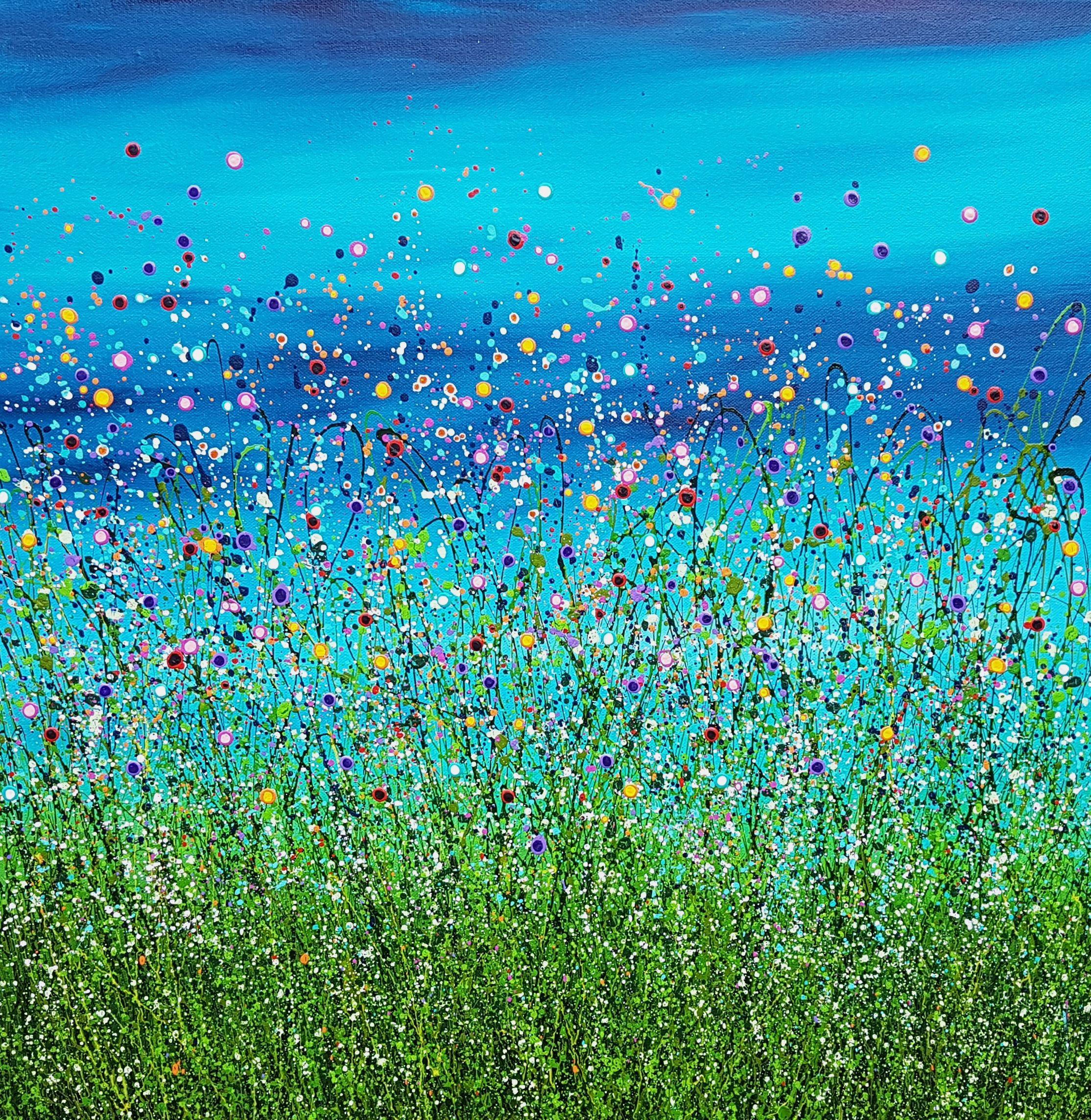 Lucy  Moore Abstract Painting - Wild Turquoise Meadows #6, Painting, Acrylic on Canvas
