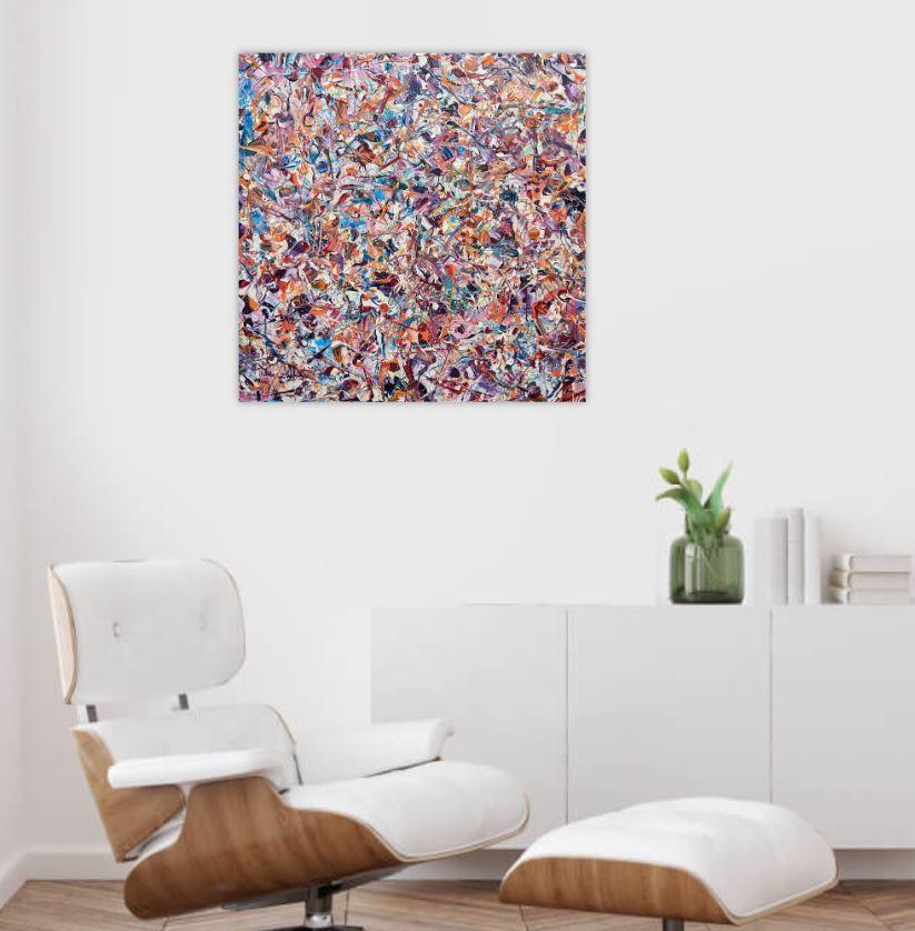 Abstract Synapses, Is It Just Me, Myself And I By Lucy Moore, Original painting - Painting by Lucy Moore 