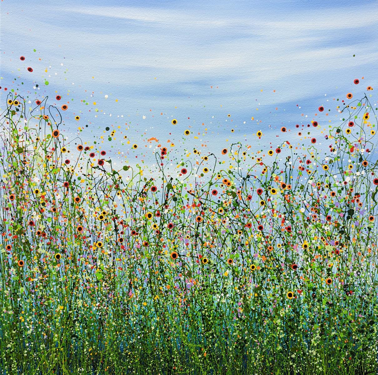 Lucy Moore  Figurative Painting - Morning Poppy Meadows #18 by Lucy Moore, Original art, Abstract, floral 