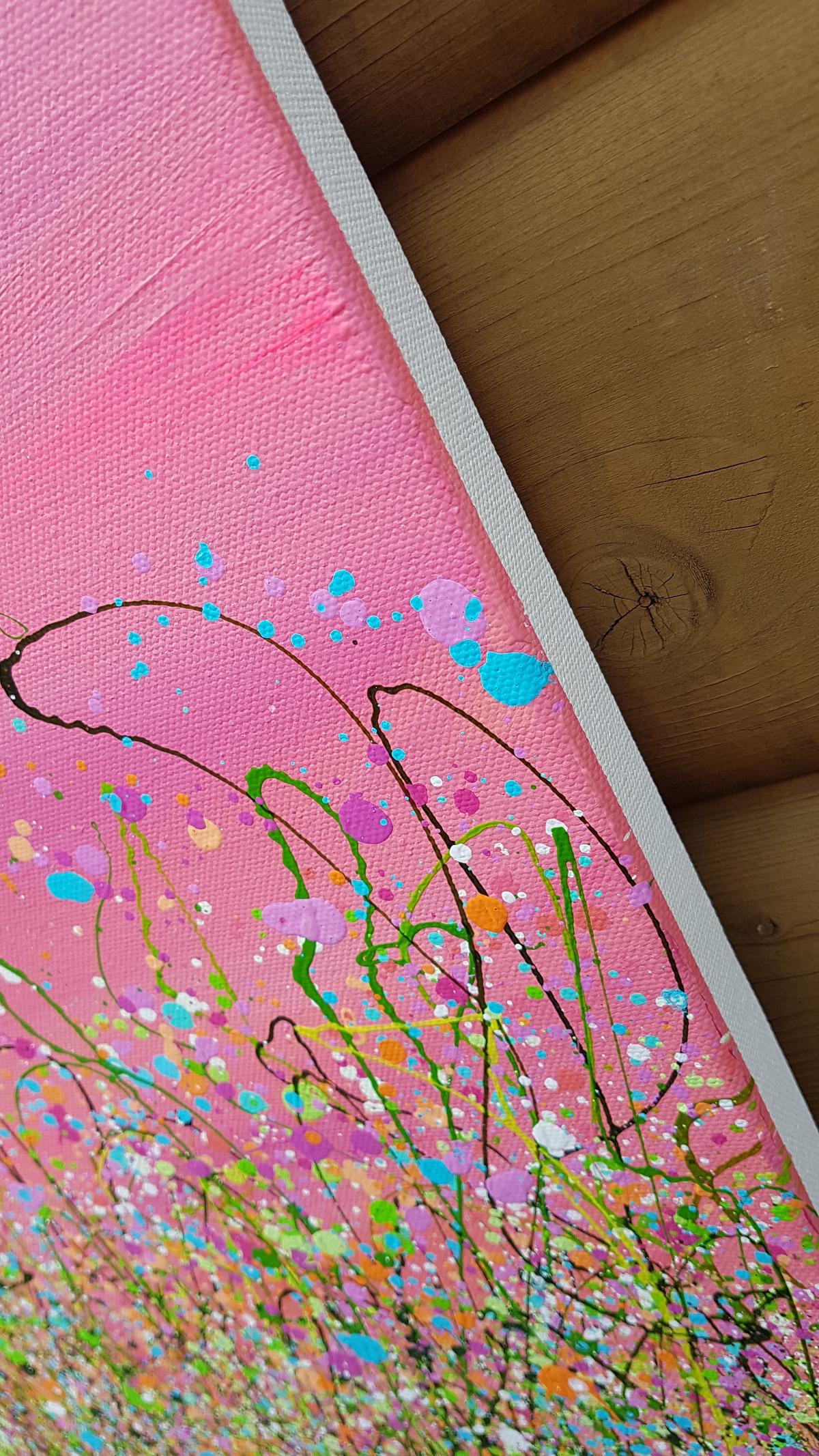 Once Upon Paradise #2 di Lucy Moore, Arte contemporanea, Quadro originale - Figurative Painting Viola di Lucy Moore 