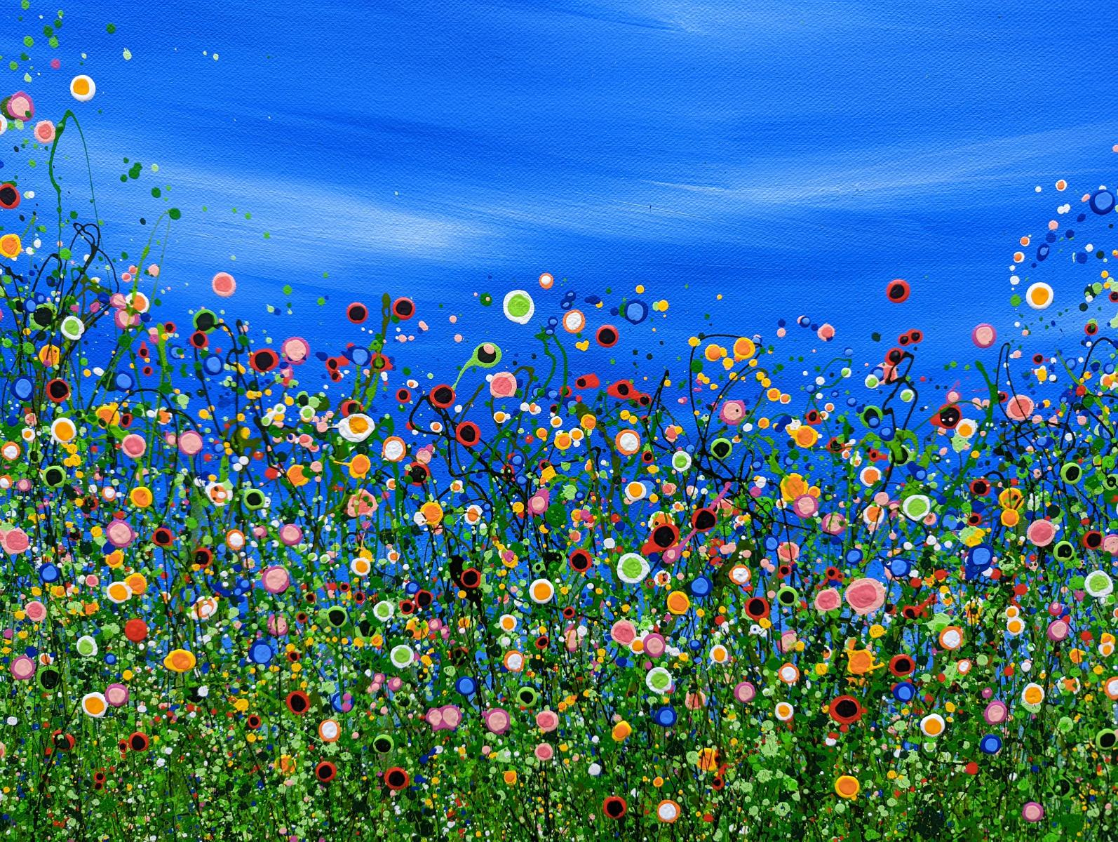 Lucy Moore  Landscape Painting - Summer Pop Meadow #3 by Lucy Moore, Meadows, Floral, Wildflowers, Painting 