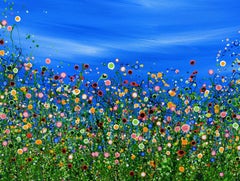 Summer Pop Meadow #3 by Lucy Moore, Meadows, Floral, Wildflowers, Painting 