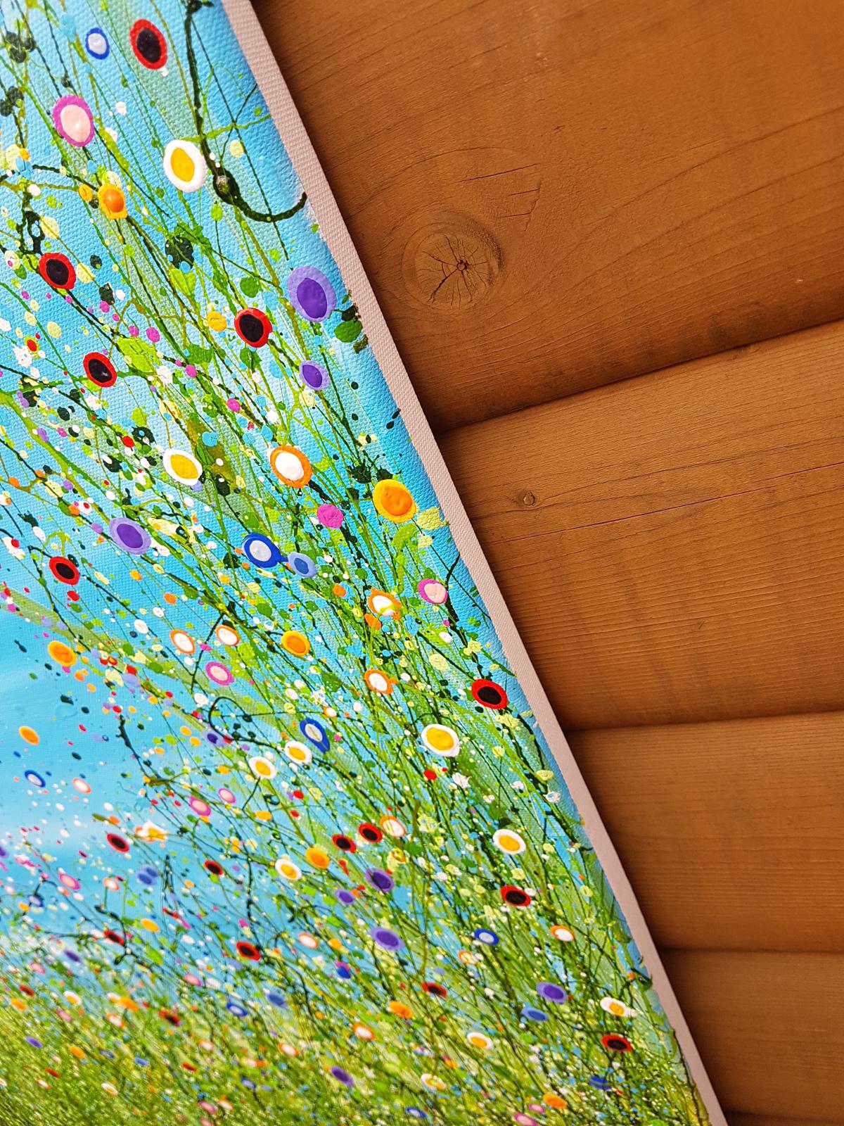 A Quite Place n°3 : un lieu de détente - Bleu Landscape Painting par Lucy Moore