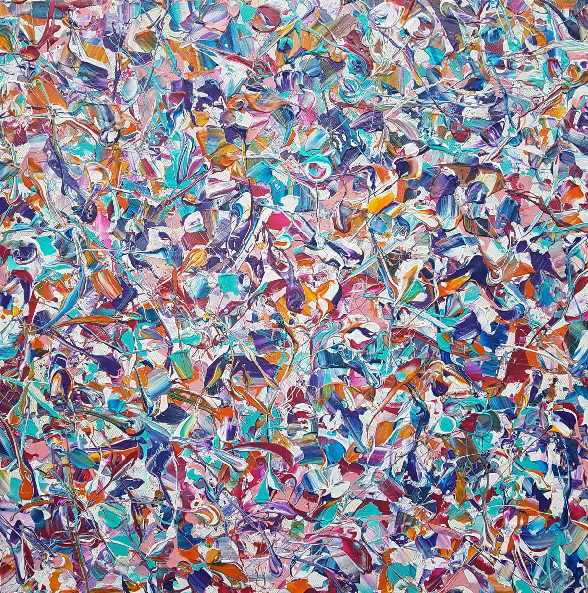 Lucy Moore Abstract Painting - Abstract Synapses - I've never hear silence this loud
