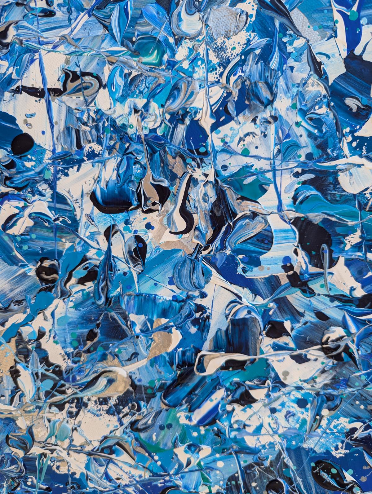 Abstract Synapses - Pollock's Frozen, original painting, landscape, contemporary - Contemporary Painting by Lucy Moore