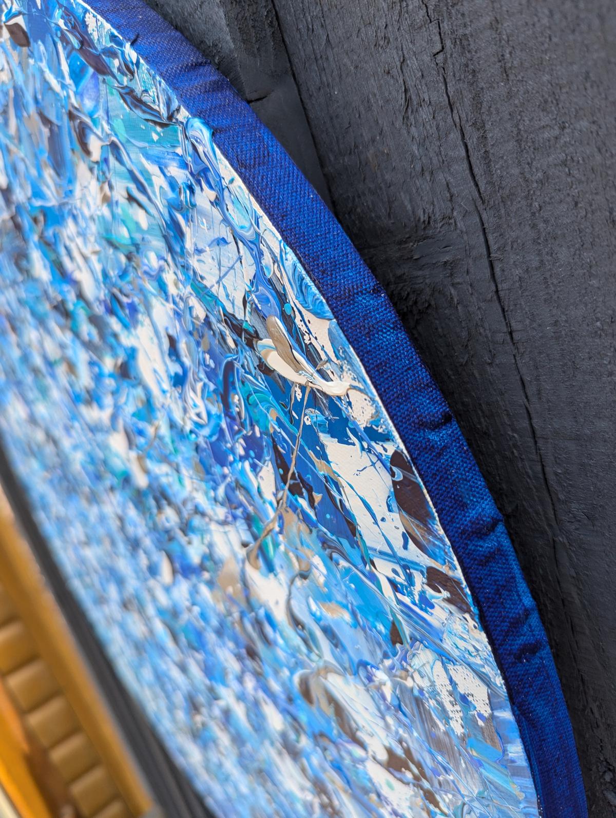 Abstract Synapses - Pollock's Frozen Planet #5 circular canvas - 60cm Diameter My abstract interpretation of electrical impulses. looking close at my painting I can see all the tiny lines connecting the paint to each other, like a neuron cell