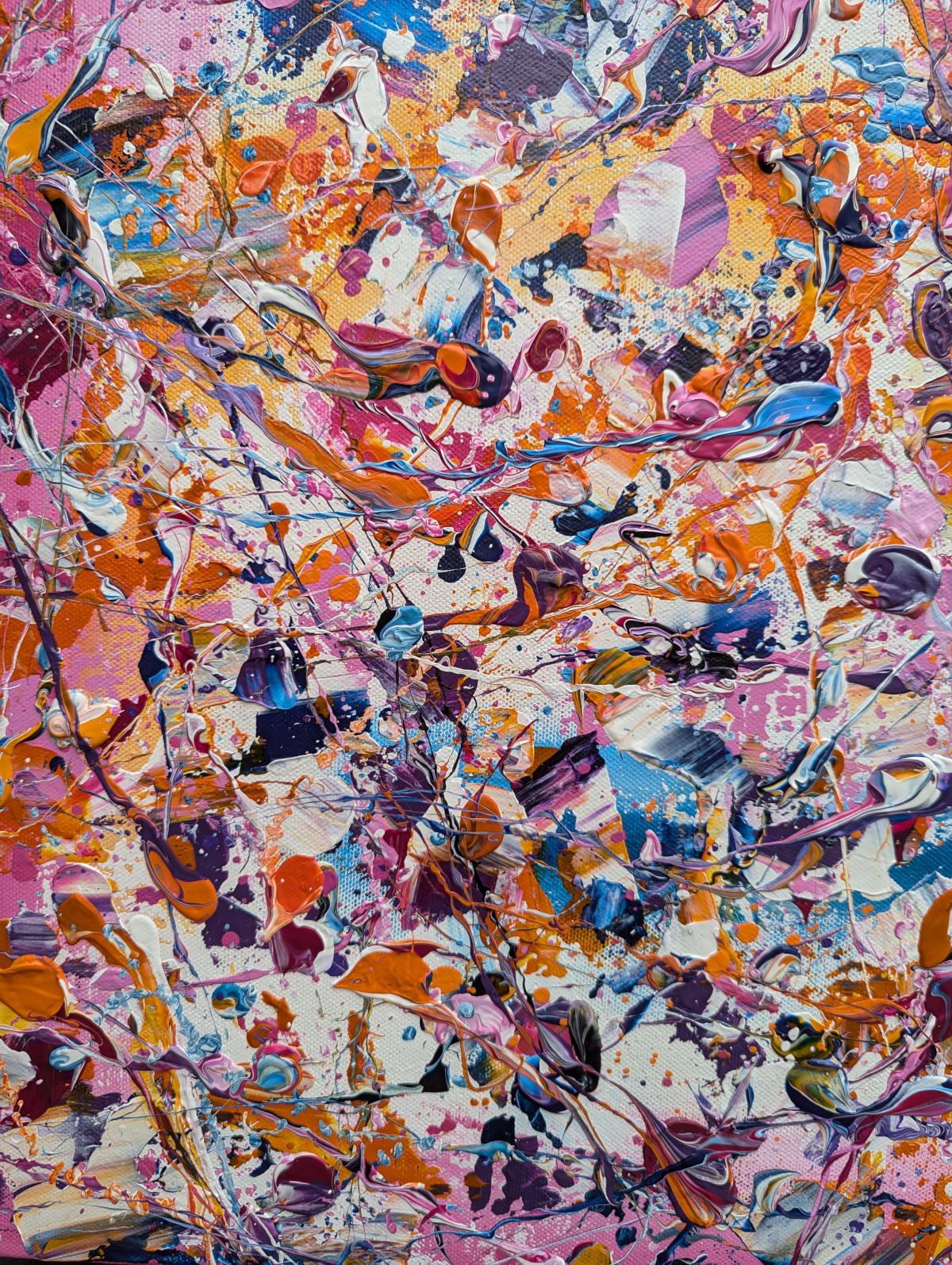 Abstract Synapses - You Can Find Your Own Way #2 My abstract interpretation of electrical impulses. looking close at my painting I can see all the tiny lines connecting the paint to each other, like a neuron cell transmitting nerve impulses. We love