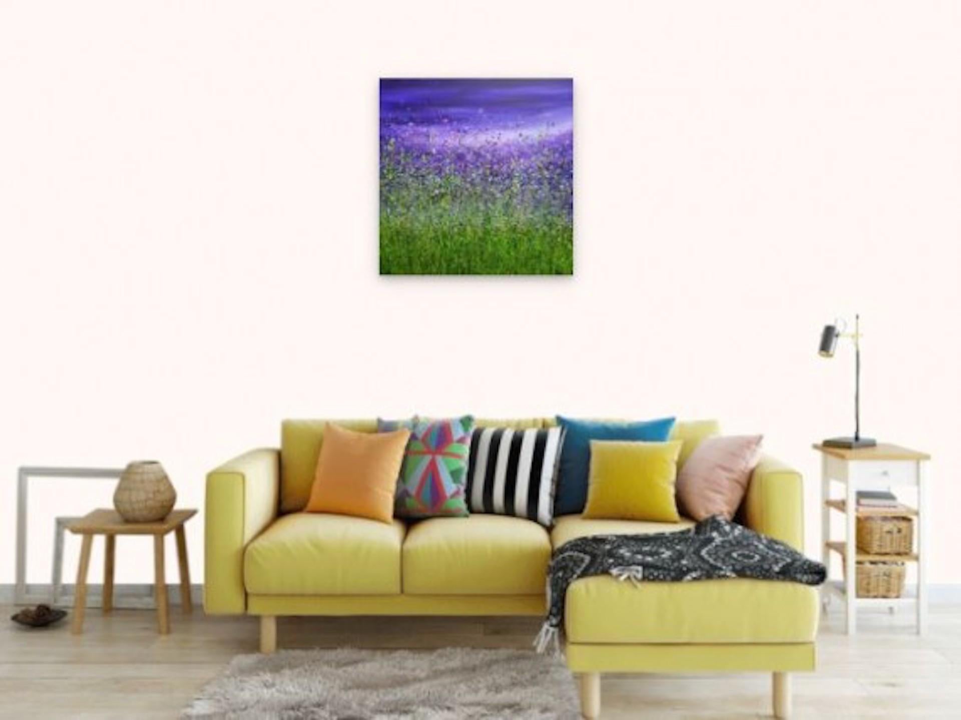 Amethyst Dream 3, Lucy Moore, Original Floral Landscape Painting, Affordable Art For Sale 4
