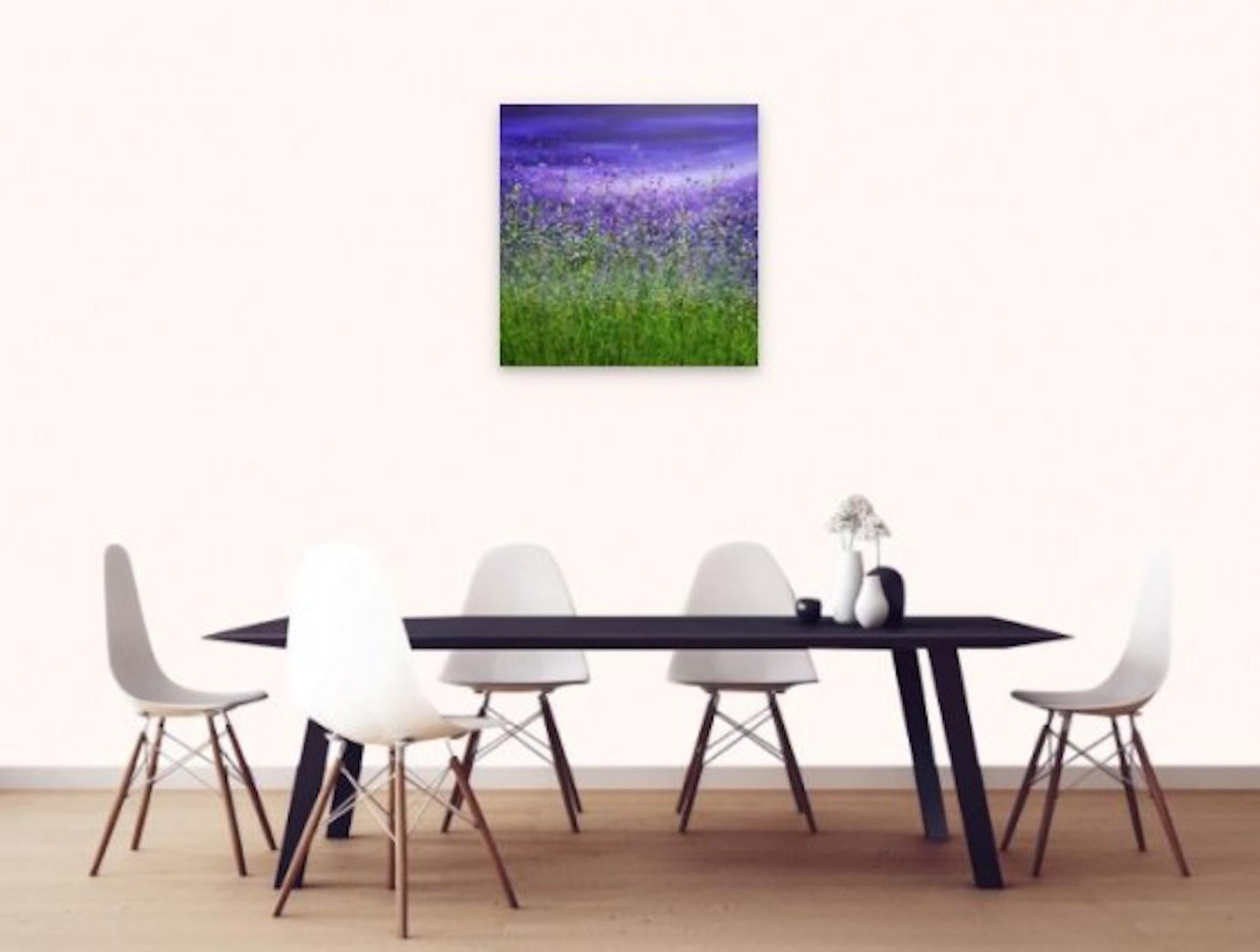 Amethyst Dream 3, Lucy Moore, Original Floral Landscape Painting, Affordable Art For Sale 5