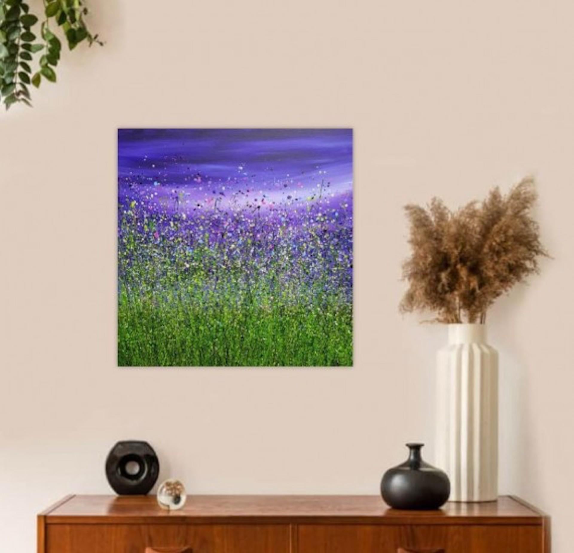 Amethyst Dream 3, Lucy Moore, Original Floral Landscape Painting, Affordable Art For Sale 6