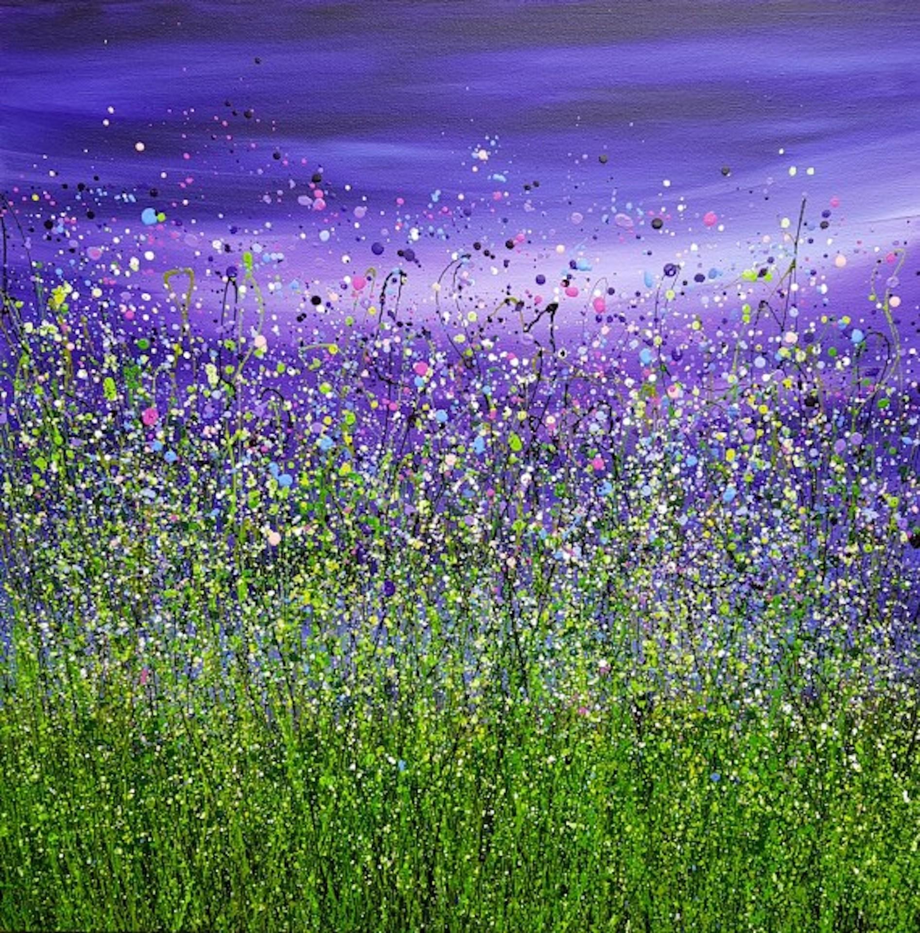 Amethyst Dream 3, Lucy Moore, Original Floral Landscape Painting, Affordable Art
