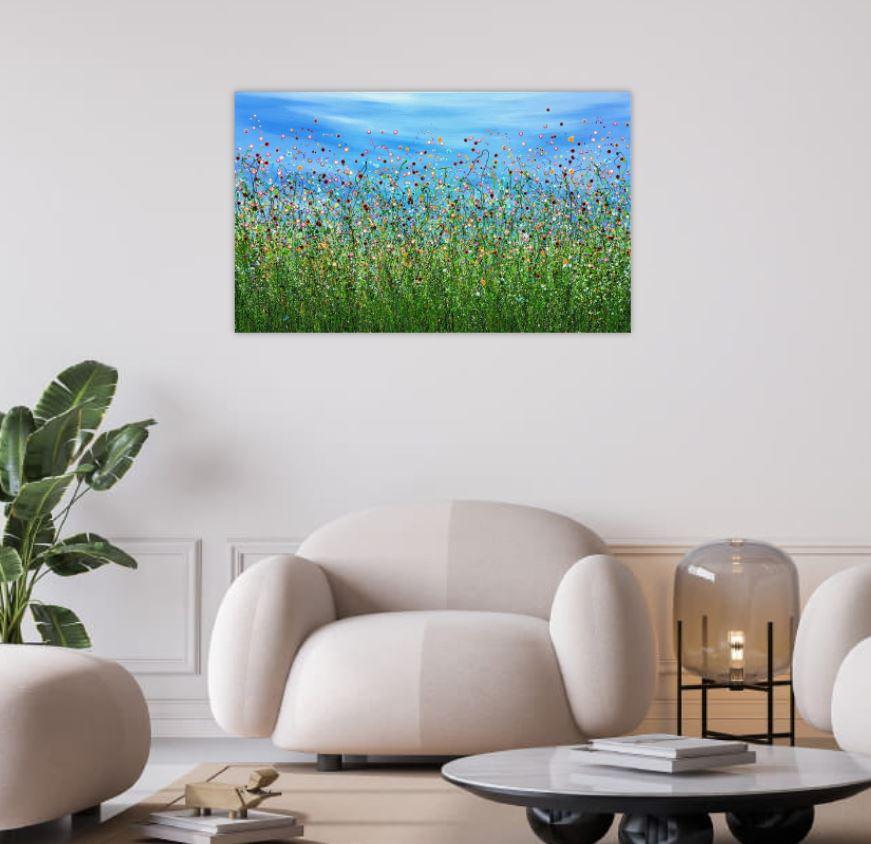 Beautiful Chaos #6 - Landscape Painting Blu di Lucy Moore
