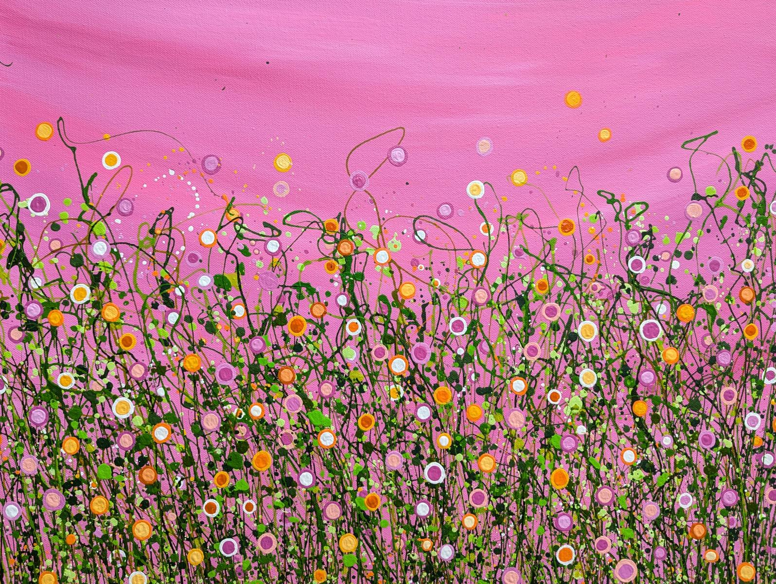 Blushing Confetti Meadows #6, Originalgemälde, Landschaft, Contemporary (Braun), Landscape Painting, von Lucy Moore