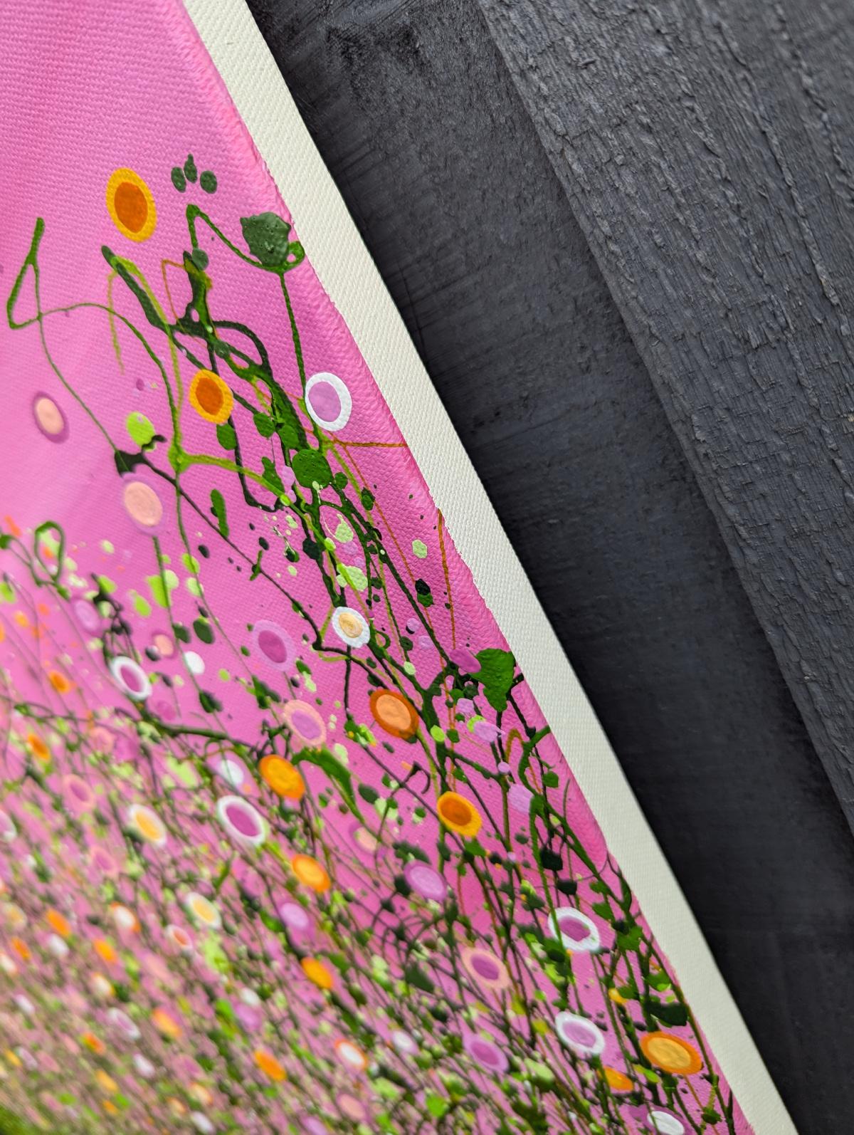 Twilight Chaos #5 60 x 60 cm In dieser lebhaften Acrylkreation habe ich die Leinwand mit der dynamischen Energie der Symphonie der Natur durchdrungen. Abstrakt, aber mit impressionistischem Touch, tanzt das Stück mit blühender Vitalität und einem