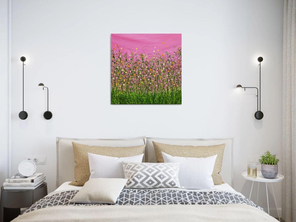 Blushing Confetti Meadows #6, Originalgemälde, Landschaft, Contemporary im Angebot 2