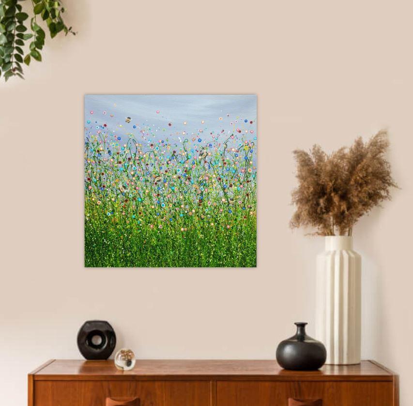 Bumbling Chaos #2, floral art, meadow art, original art, affordable art 3