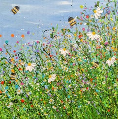 Bumbling Meadows 2, Abstract Floral Painting, Original Landscape Art, Nature